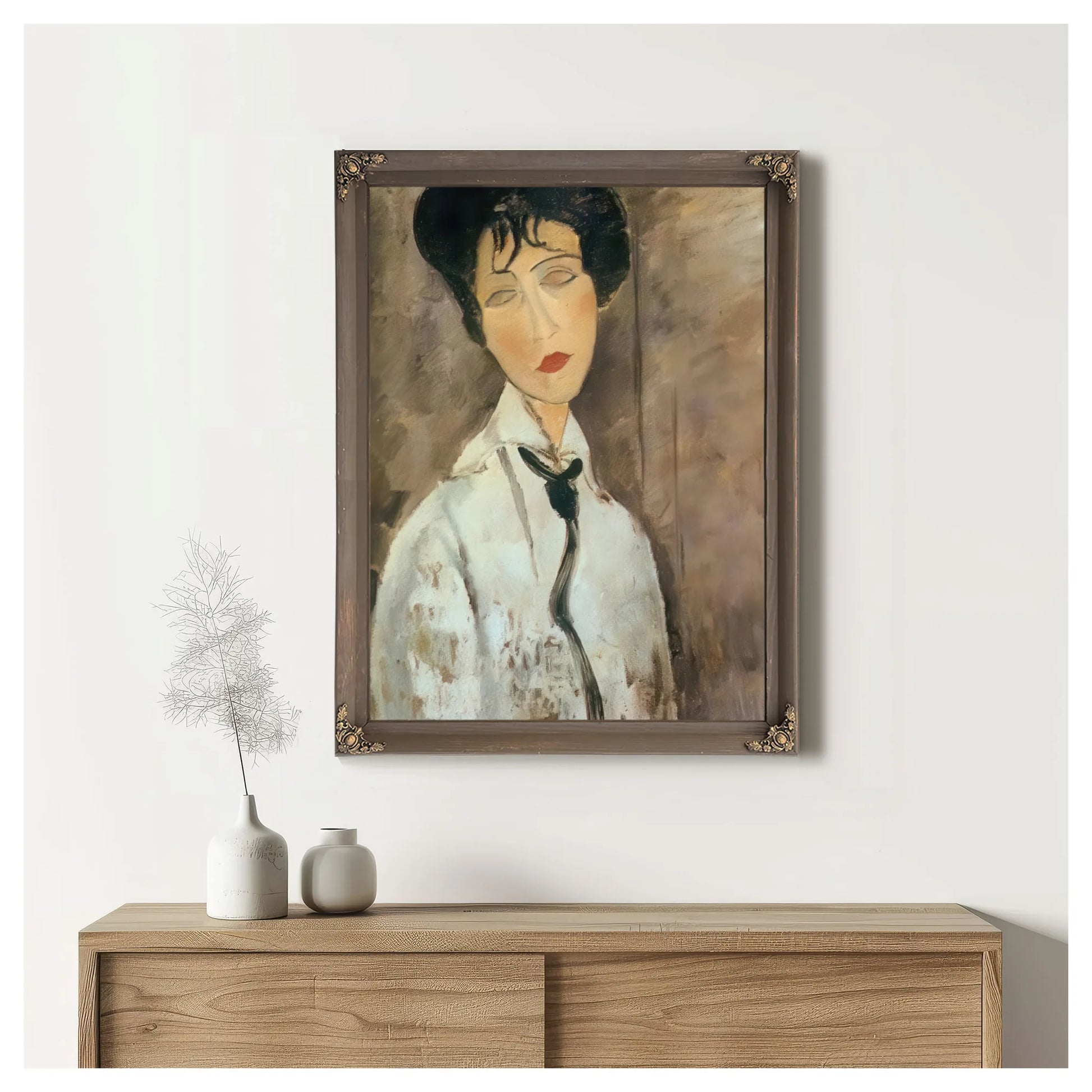 Portrait Of A Woman With Black Cravat 1917 By Amedeo Modigliani Fine Art Print