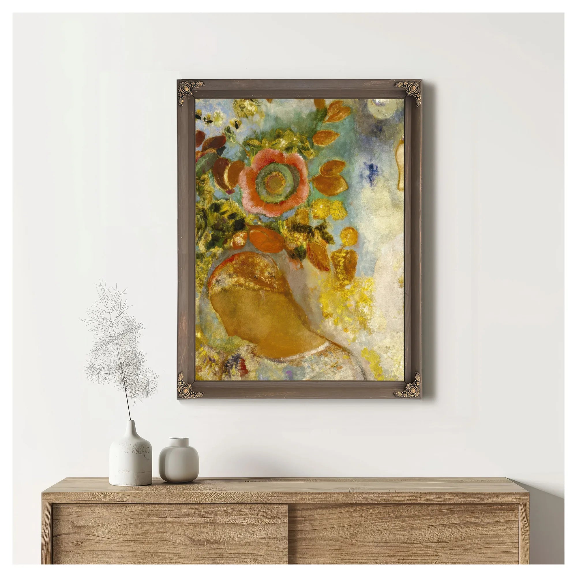 Two Young Girls Among Flowers, 1912 By Odilon Redon Fine Art Print