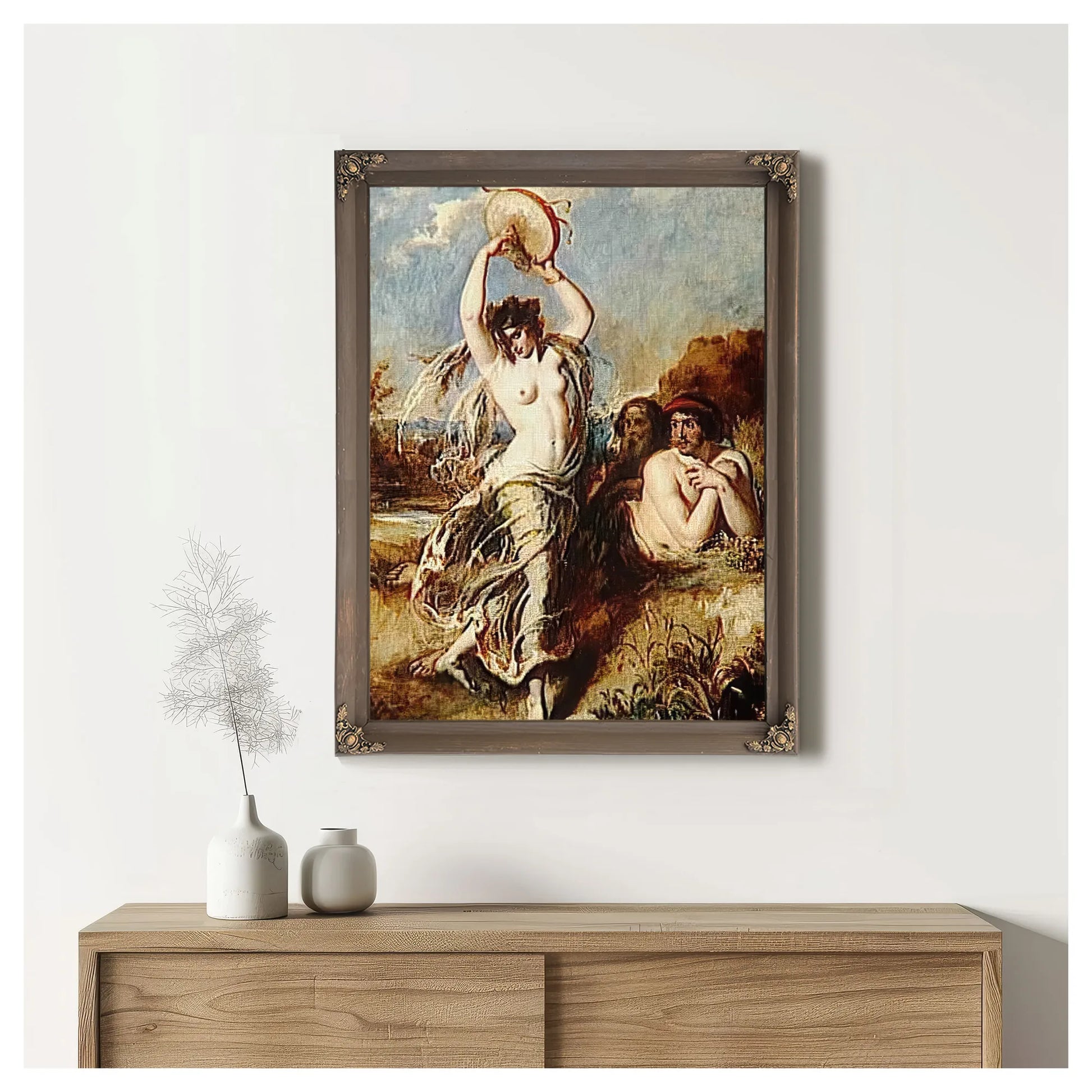 Bacchante Playing The Tambourine By William Etty Fine Art Print