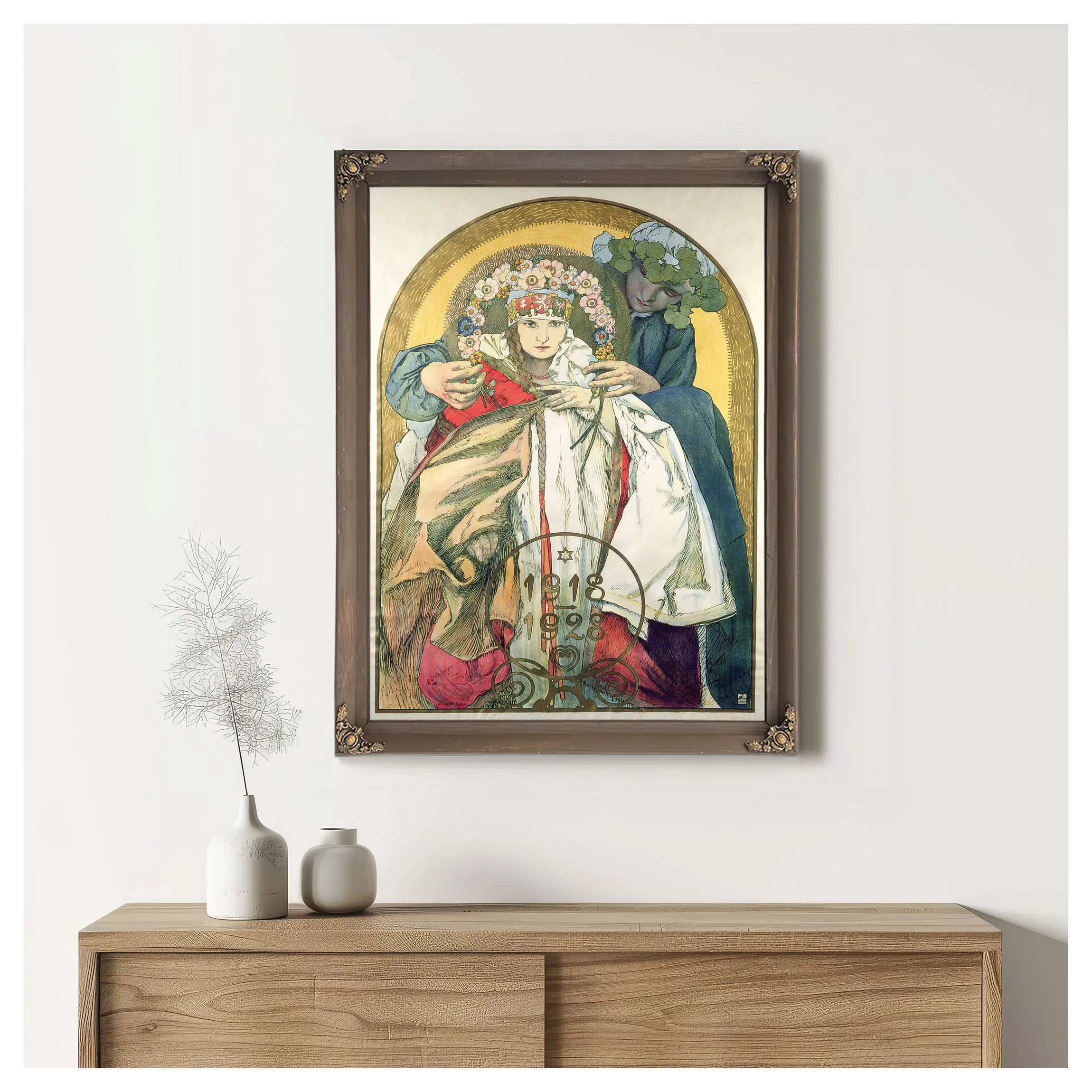 Official Poster Celebrating The 10Th Anniversary Of The Founding Of Czechoslovakia by Alphonse Mucha