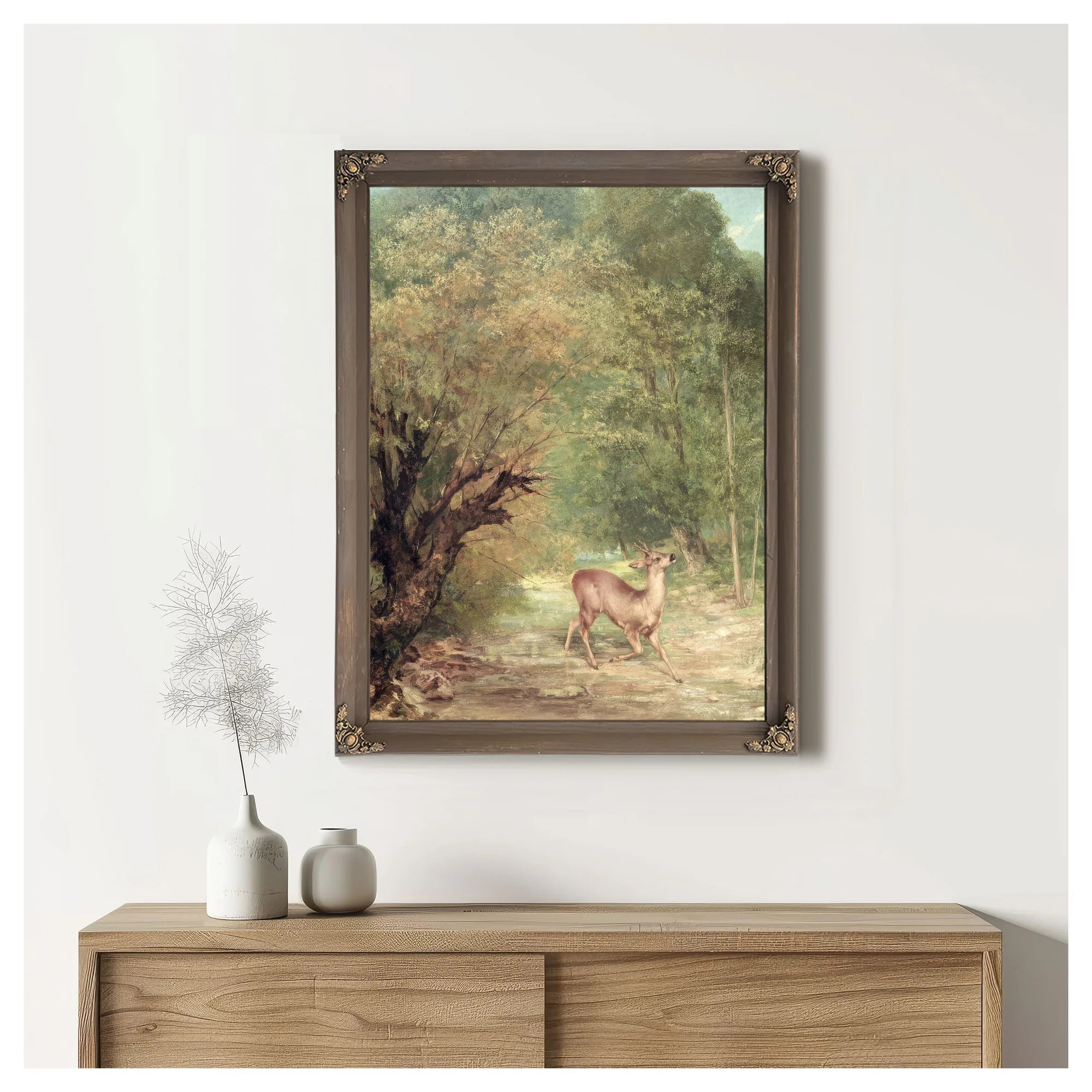 The Hunted Roe Deer On The Alert, Spring By Jean Desire Gustave Courbet Fine Art Print