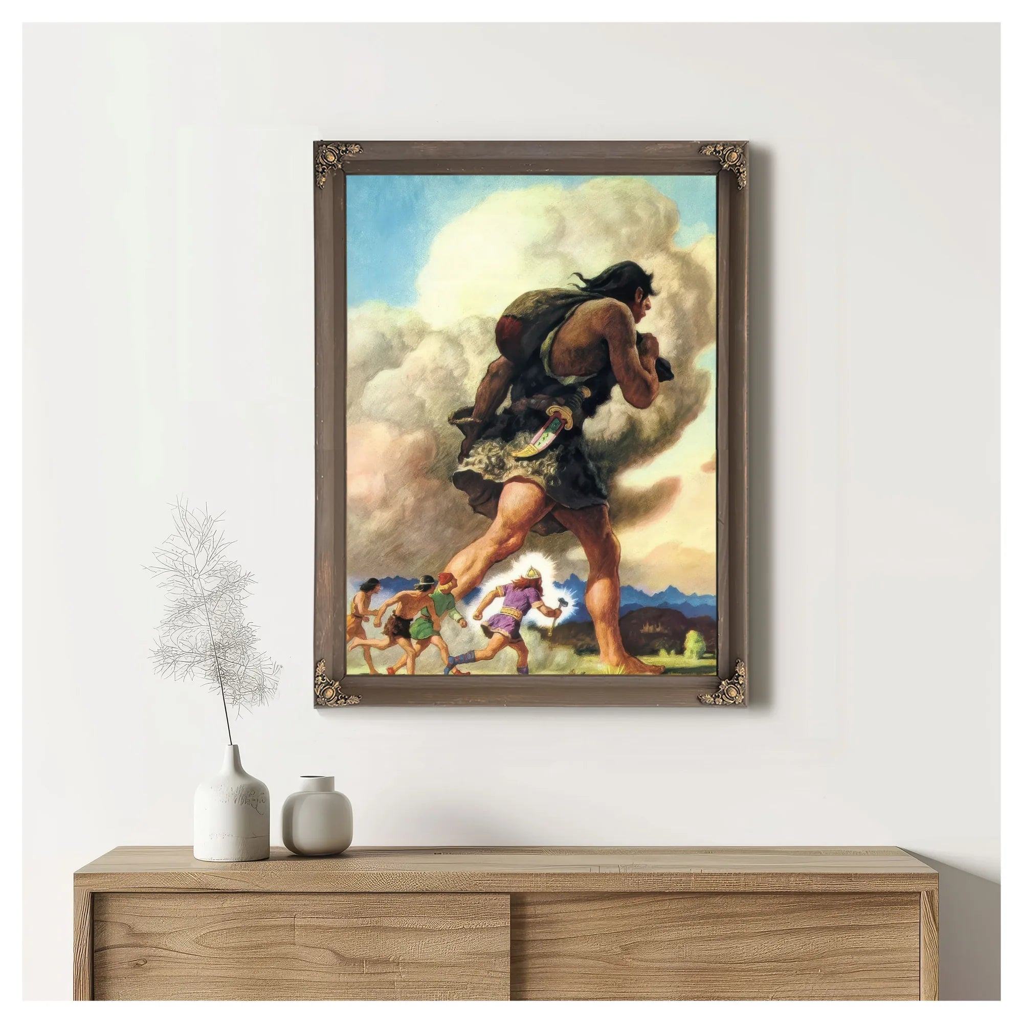 Thors Journey By NC Wyeth Fine Art Print