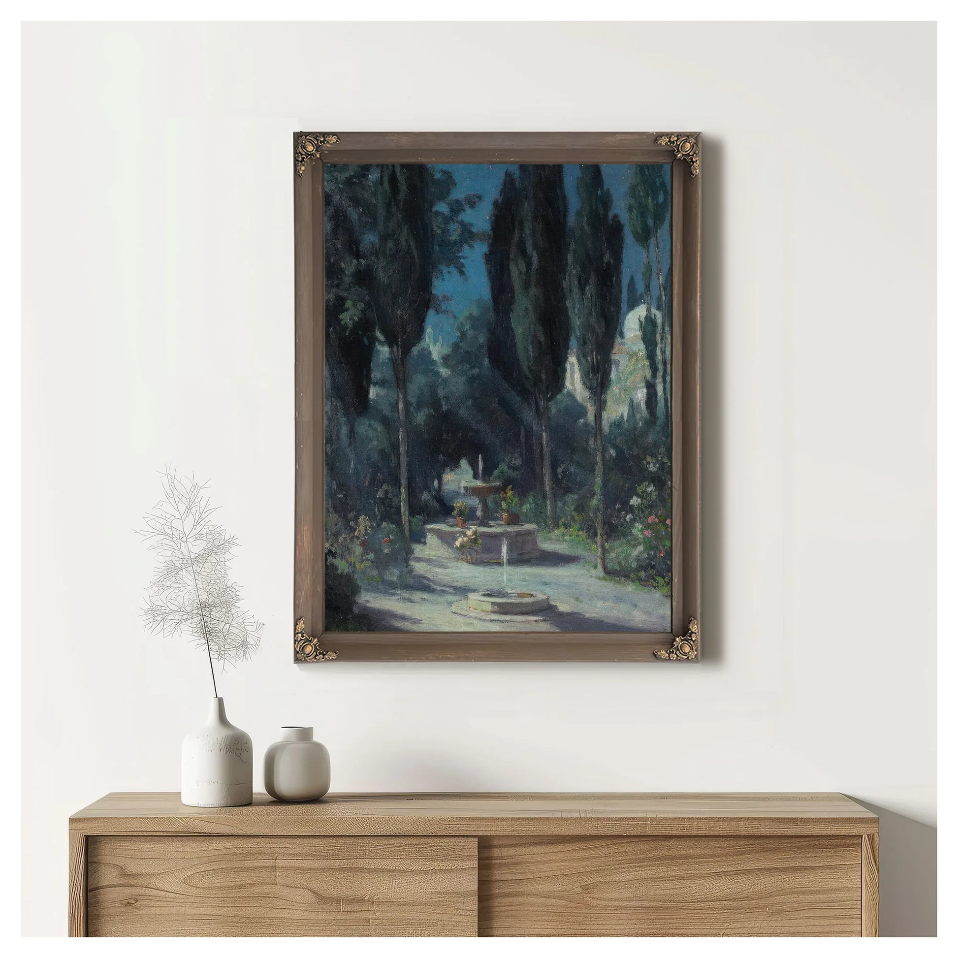 A Garden In Granada In The Moonlight By Colin Campbell Cooper Fine Art Print