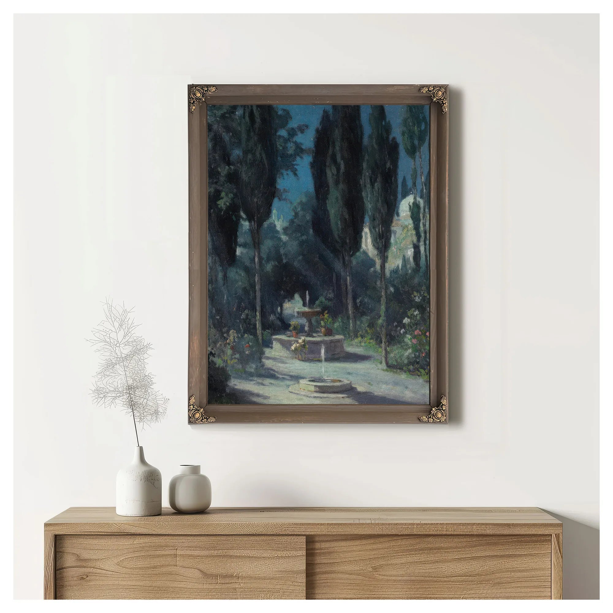 A Garden In Granada In The Moonlight By Colin Campbell Cooper Fine Art Print