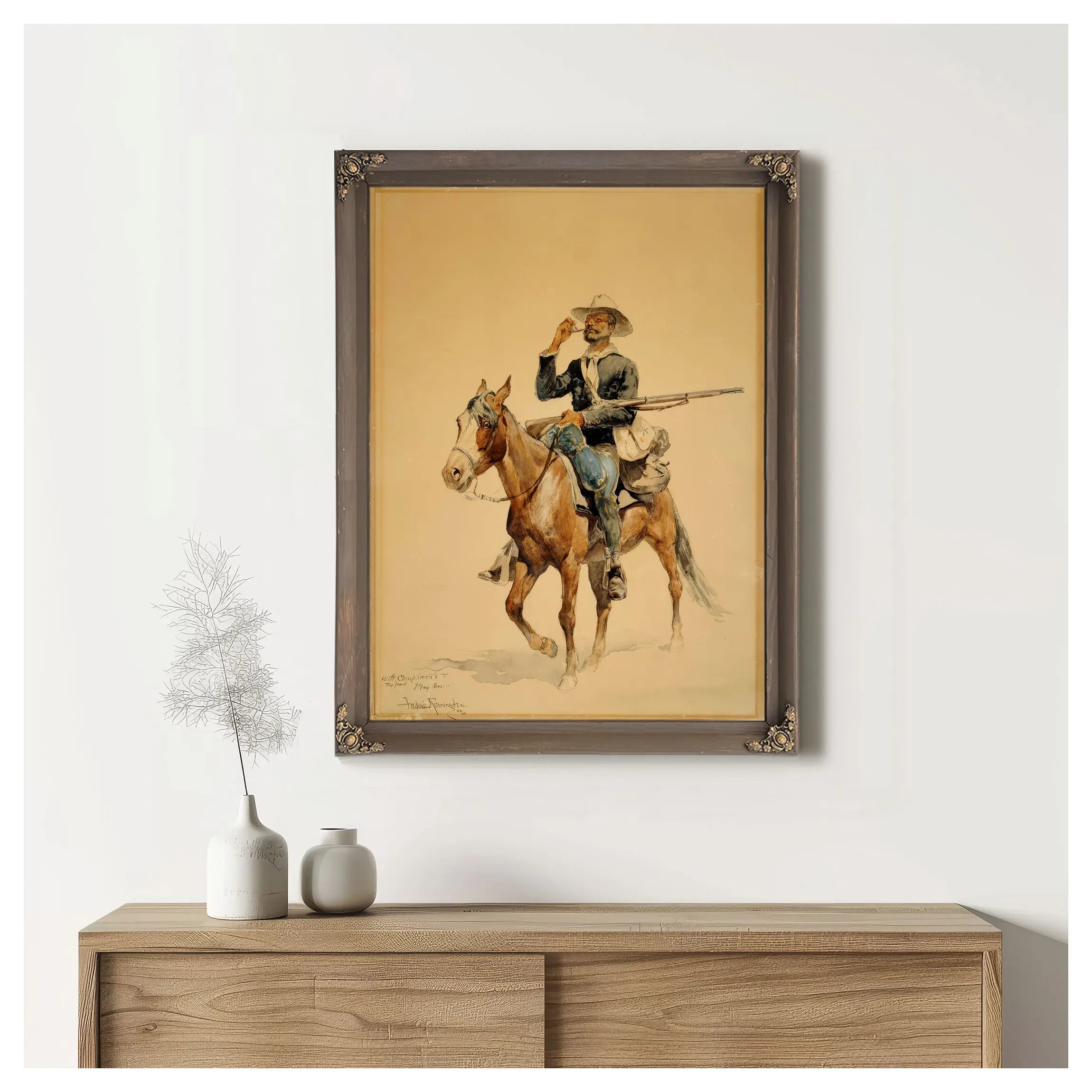 A Mounted Infantryman  by Frederic Remington