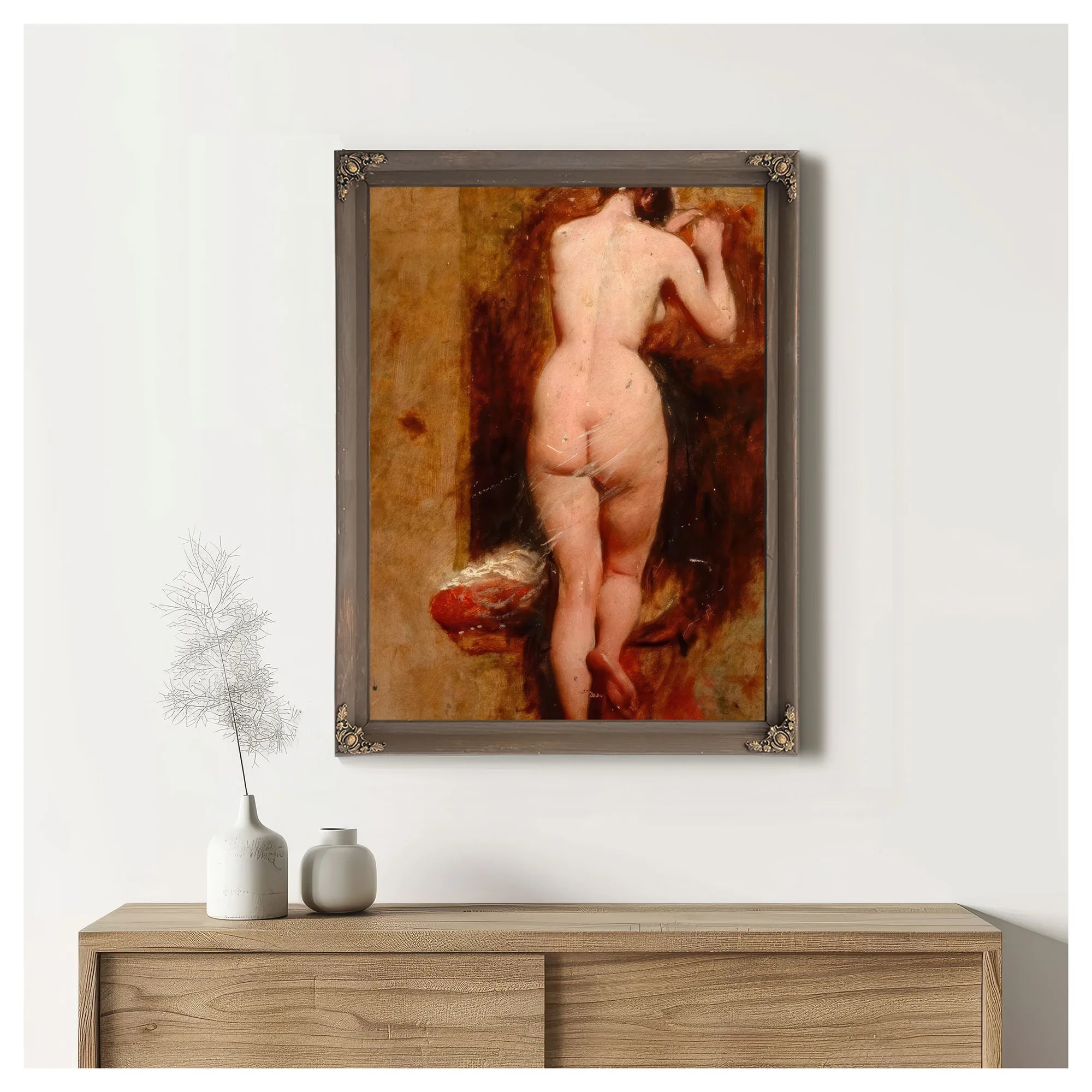 Standing Female Nude, Back View By William Etty Fine Art Print