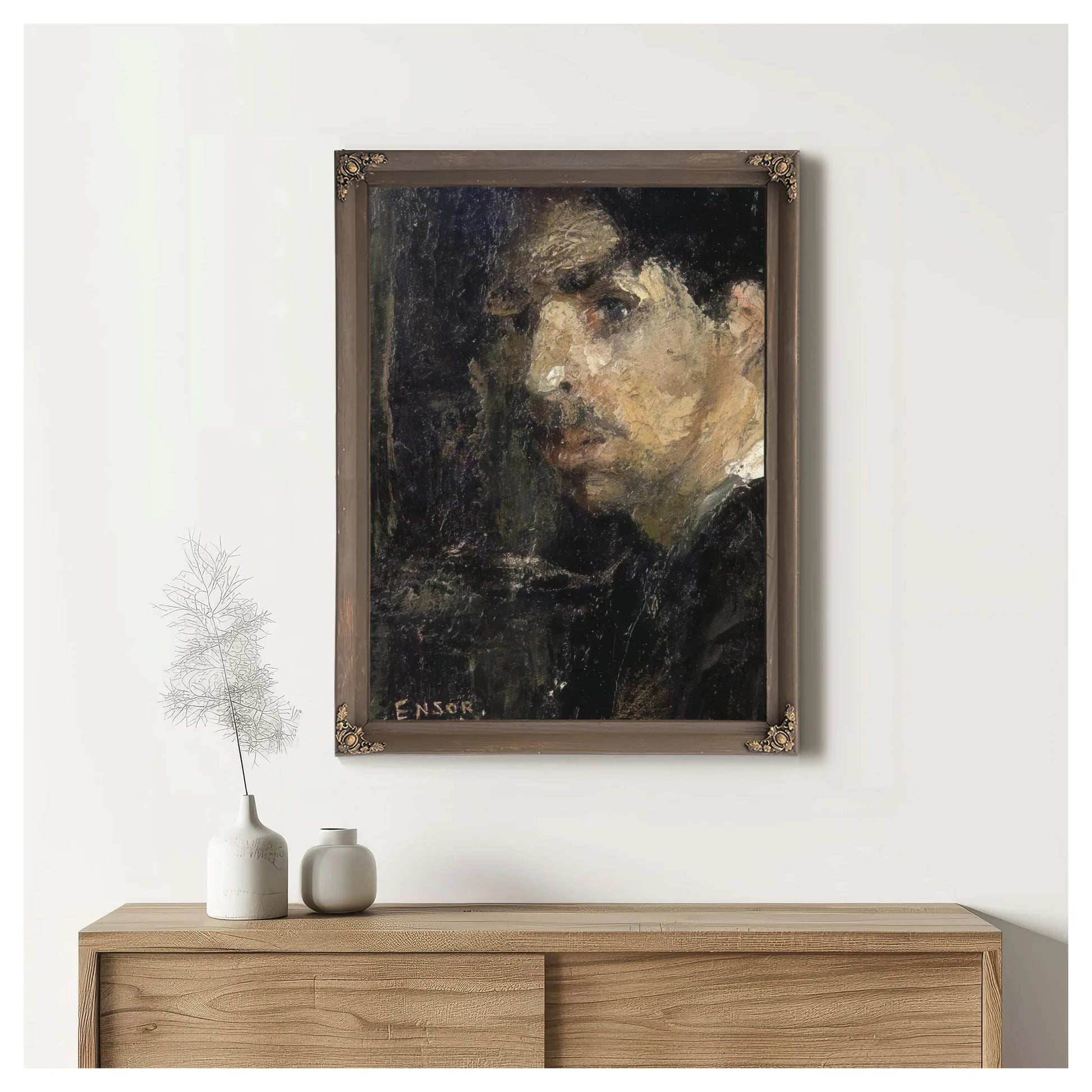 Self Portrait, Called The Big Head By James Ensor Fine Art Print