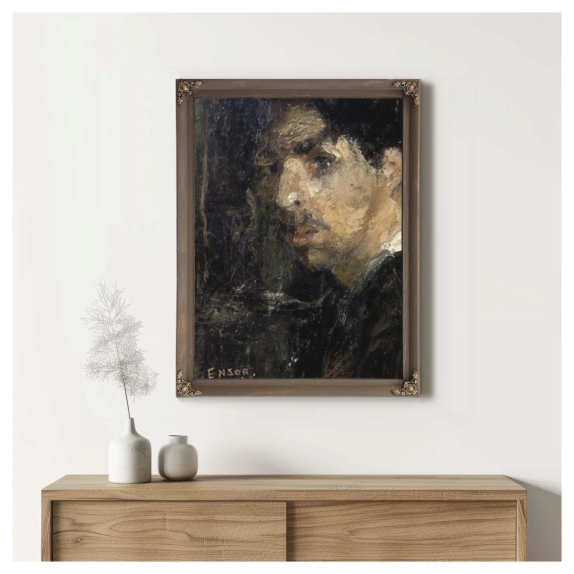 Self Portrait, Called The Big Head By James Ensor Fine Art Print