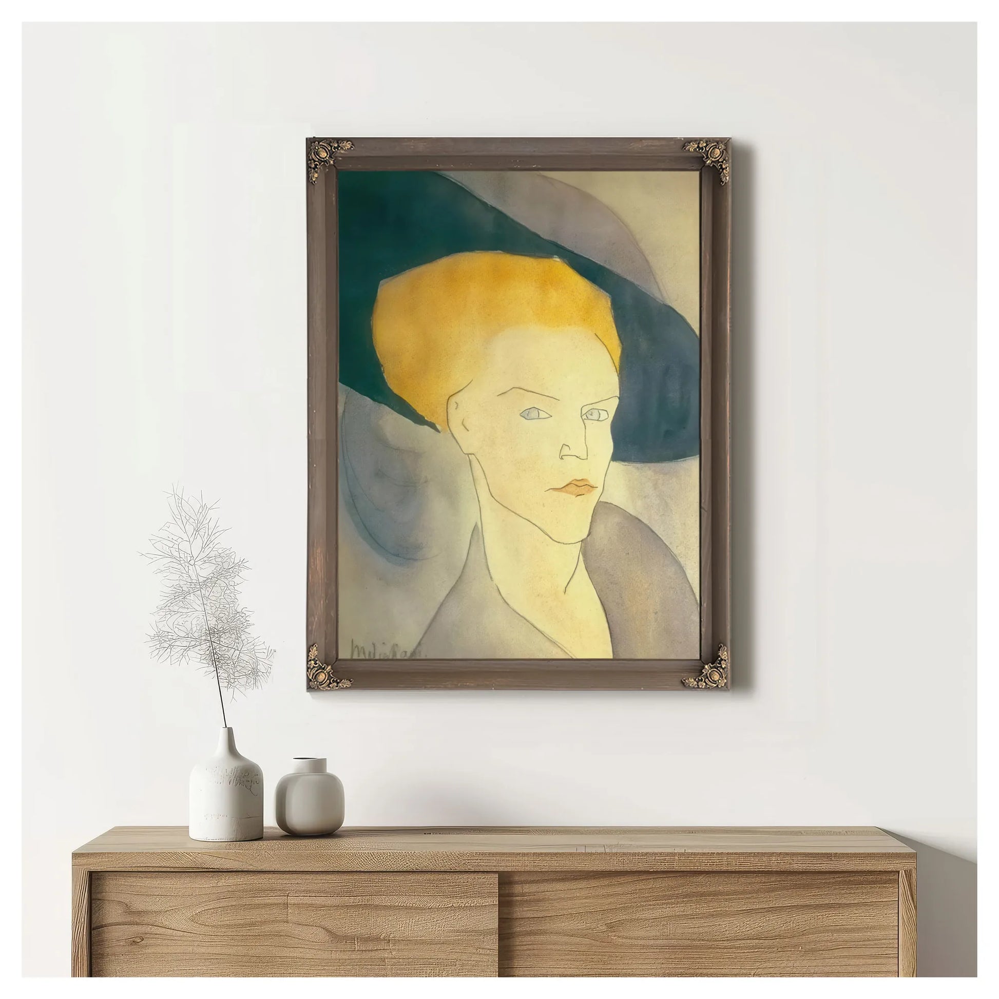 Head Of A Women In Hat By Amedeo Modigliani Fine Art Print