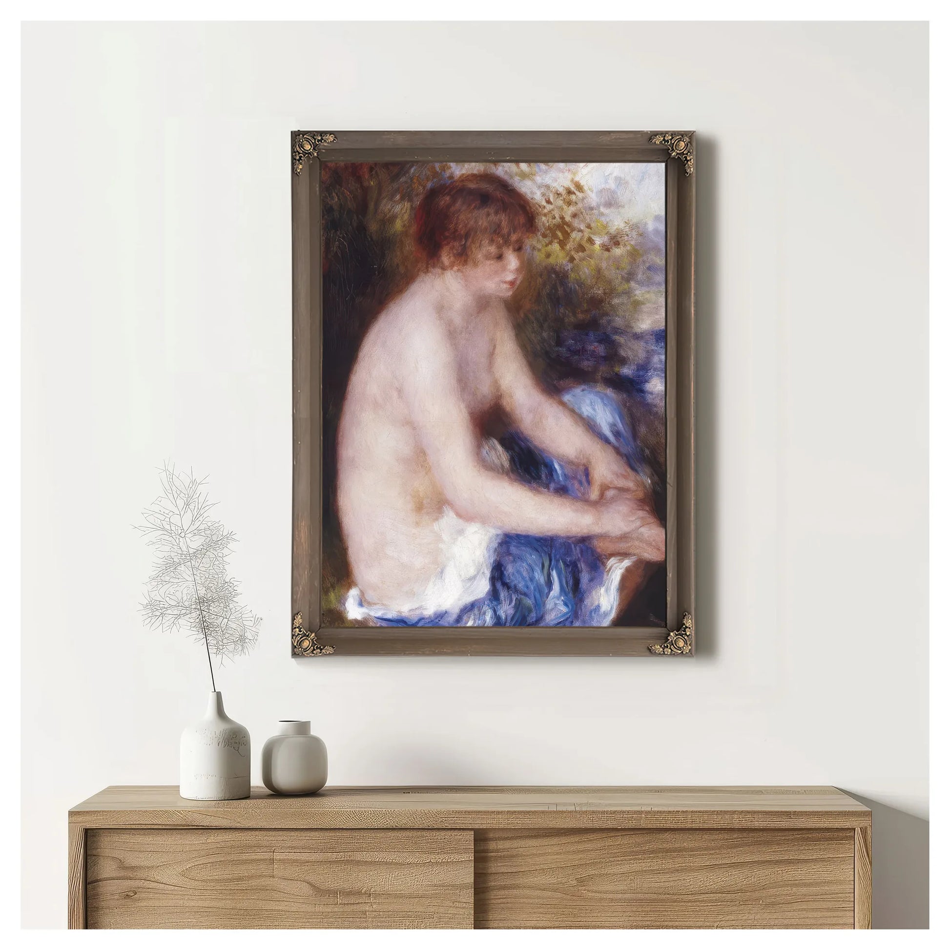 Petite Nu Bleu (Little Blue Nude) By Pierre Auguste Renoir Fine Art Print