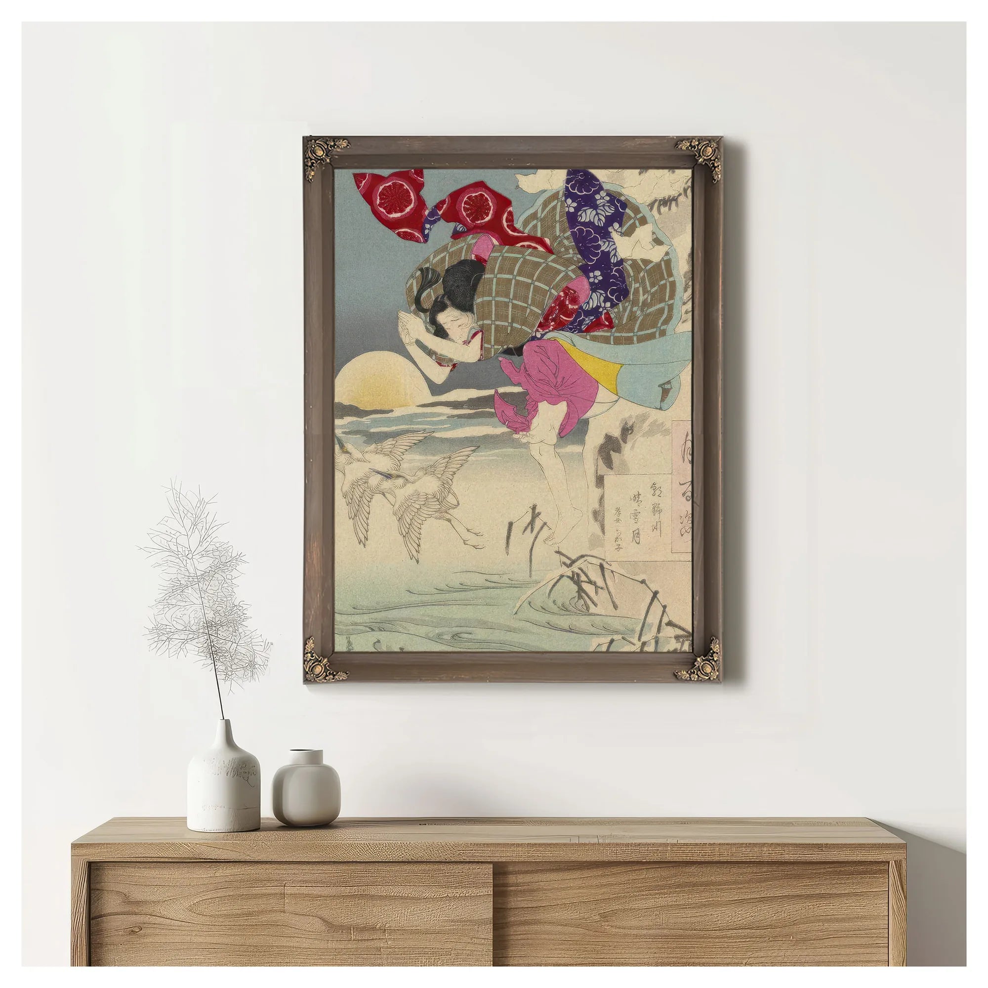 100 Aspects No 10 Moon Of Pure Snow At Asano River 1885 By Tsukioka Yoshitoshi Fine Art Print