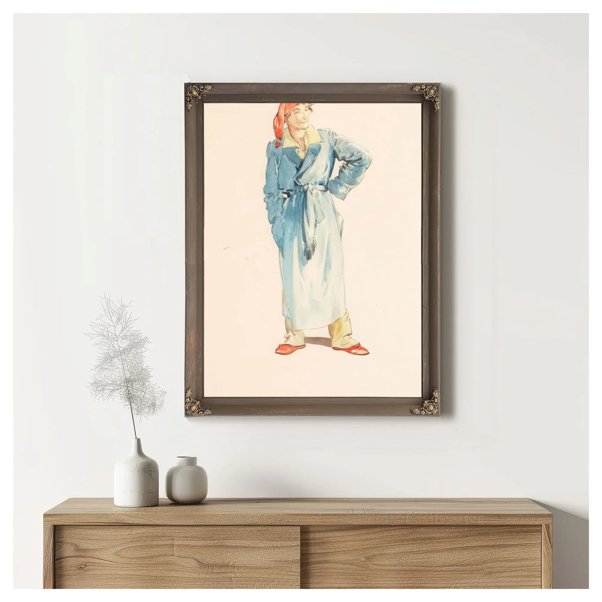 Father Santa Claus By Everett Shinn Fine Art Print