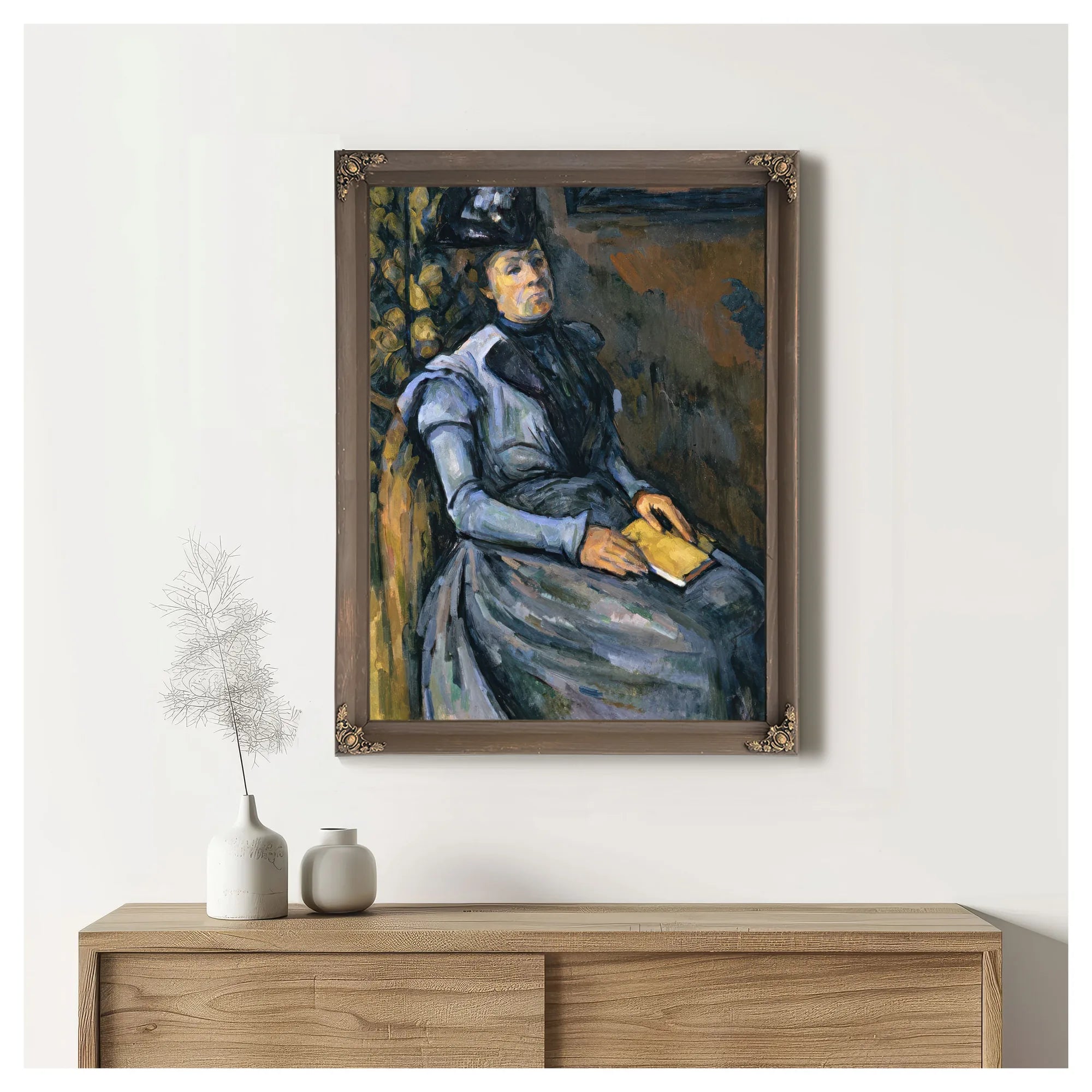 Seated Woman In Blue By Paul Cezanne Fine Art Print