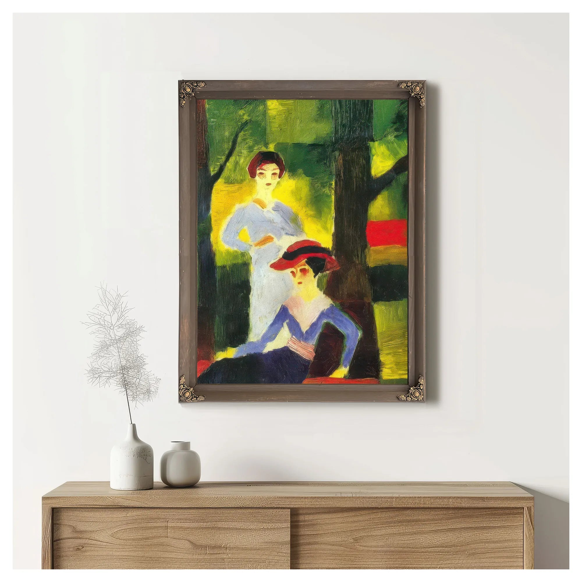 Two Girls In The Forest By August Macke Fine Art Print