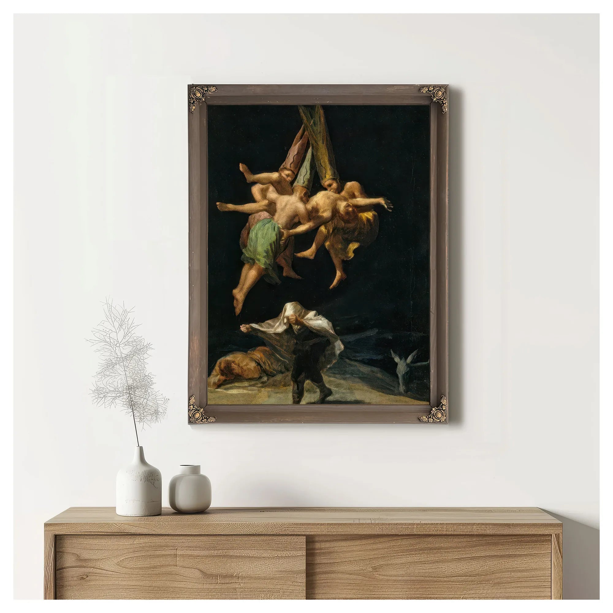 The Witches Flight 1797 43 5X30 5Cm Prado Museum P07748 By Francisco De Goya Fine Art Print