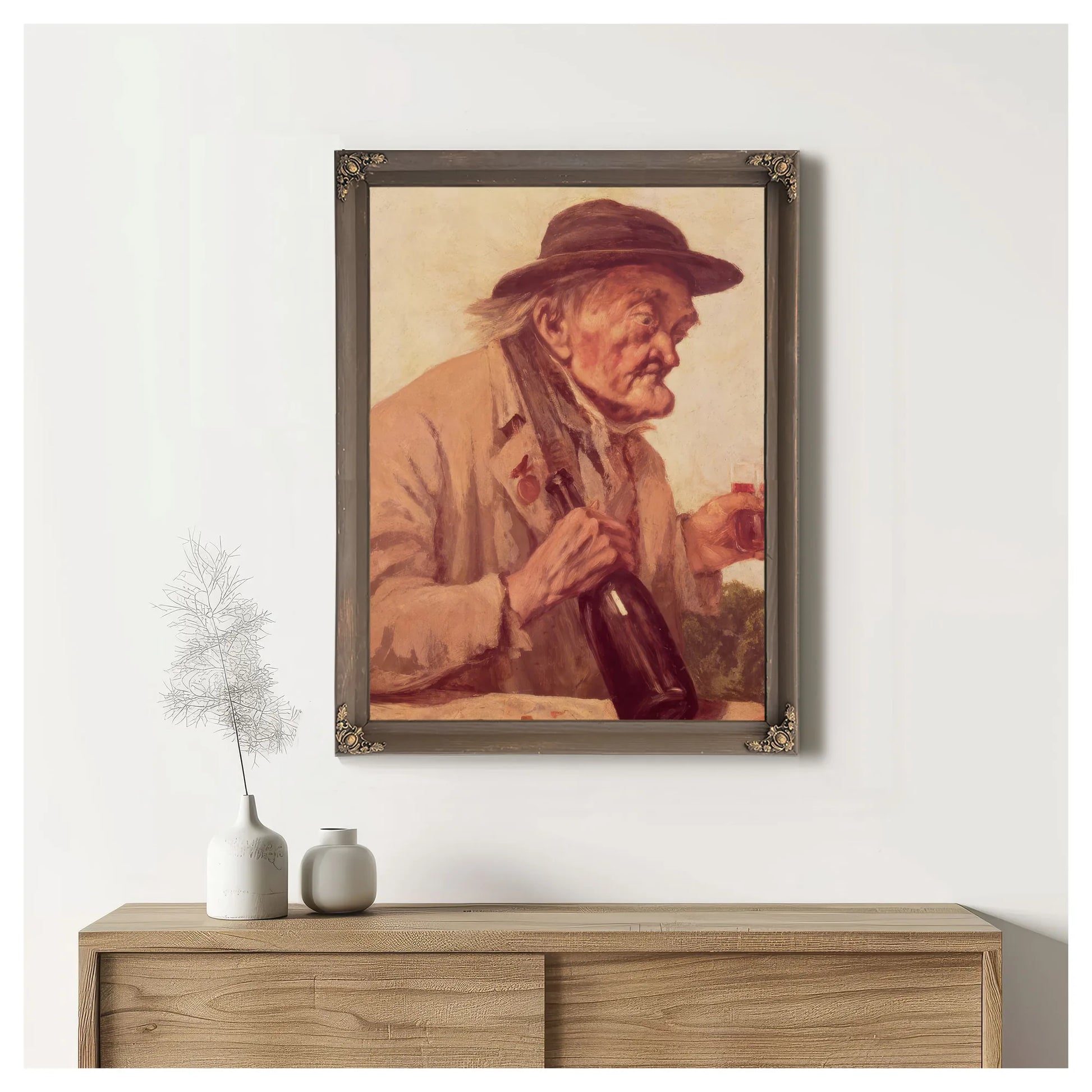 Old Man With A Glass Of Wine By Jean Desire Gustave Courbet Fine Art Print