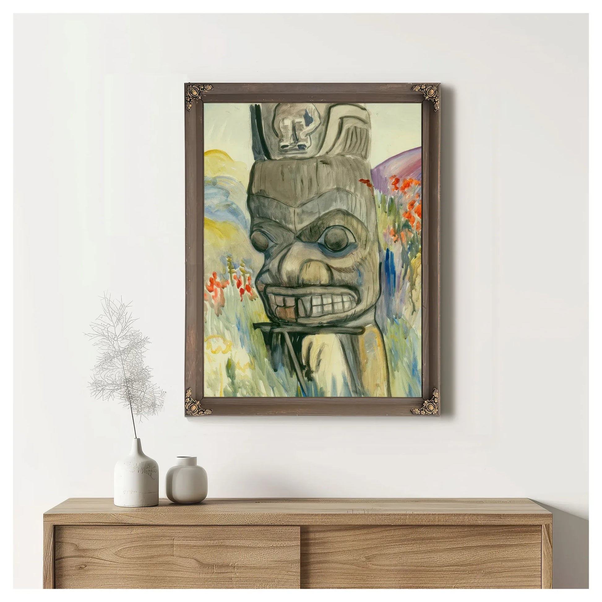 Ankeda The Pole Of Chief George Kindealda By Emily Carr Fine Art Print