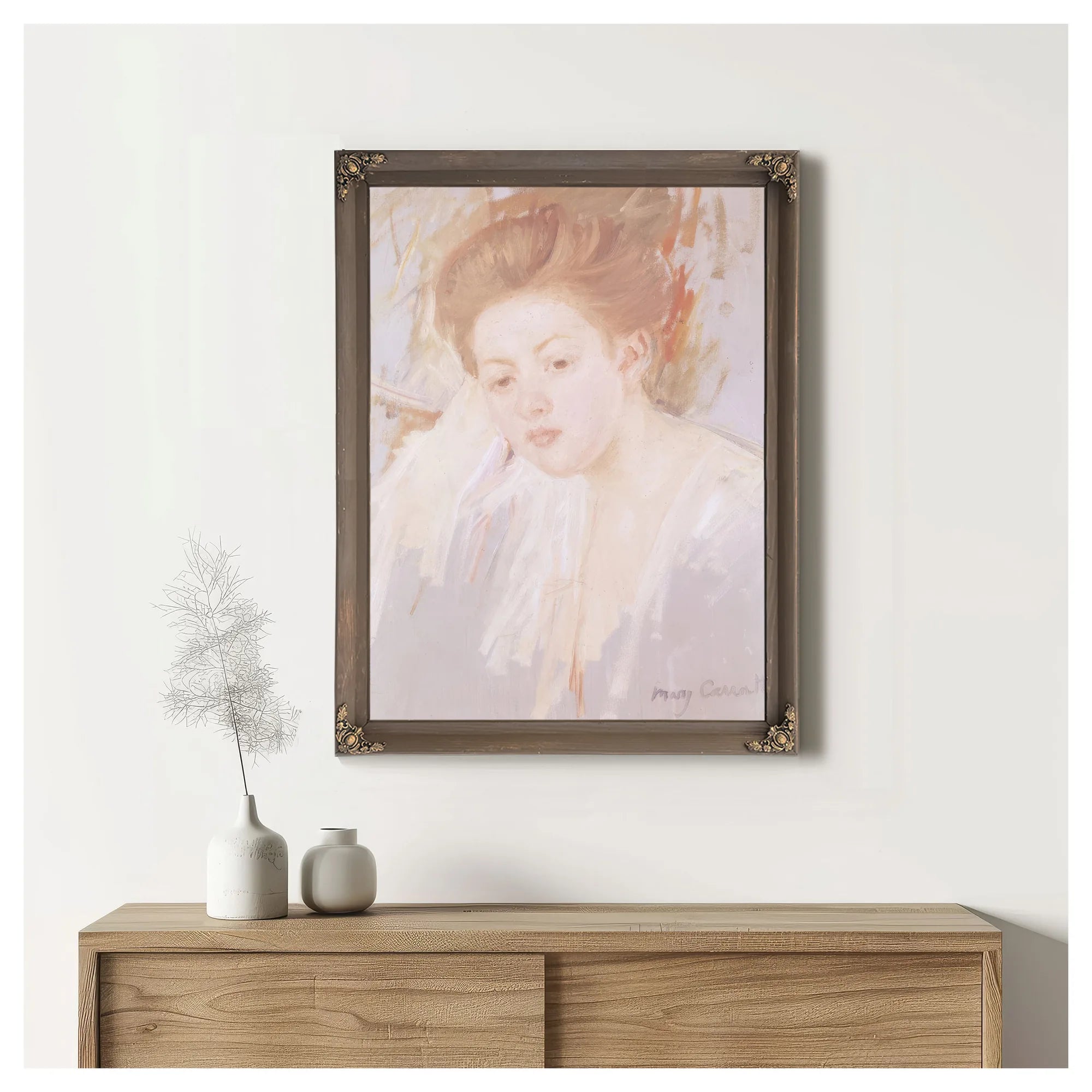 Head Of A Young Girl (Pastel On Paper) By Mary Cassatt Fine Art Print