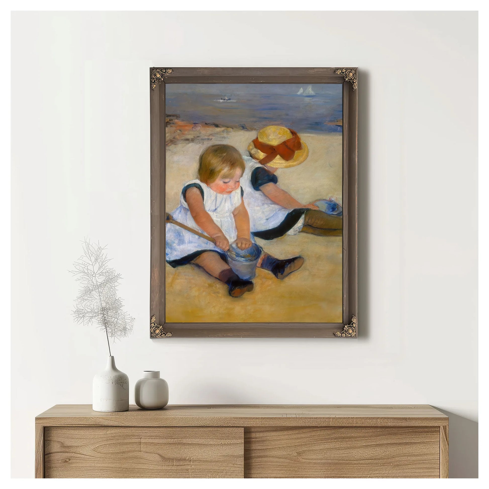 Children Playing On The Beach By Mary Cassatt Fine Art Print