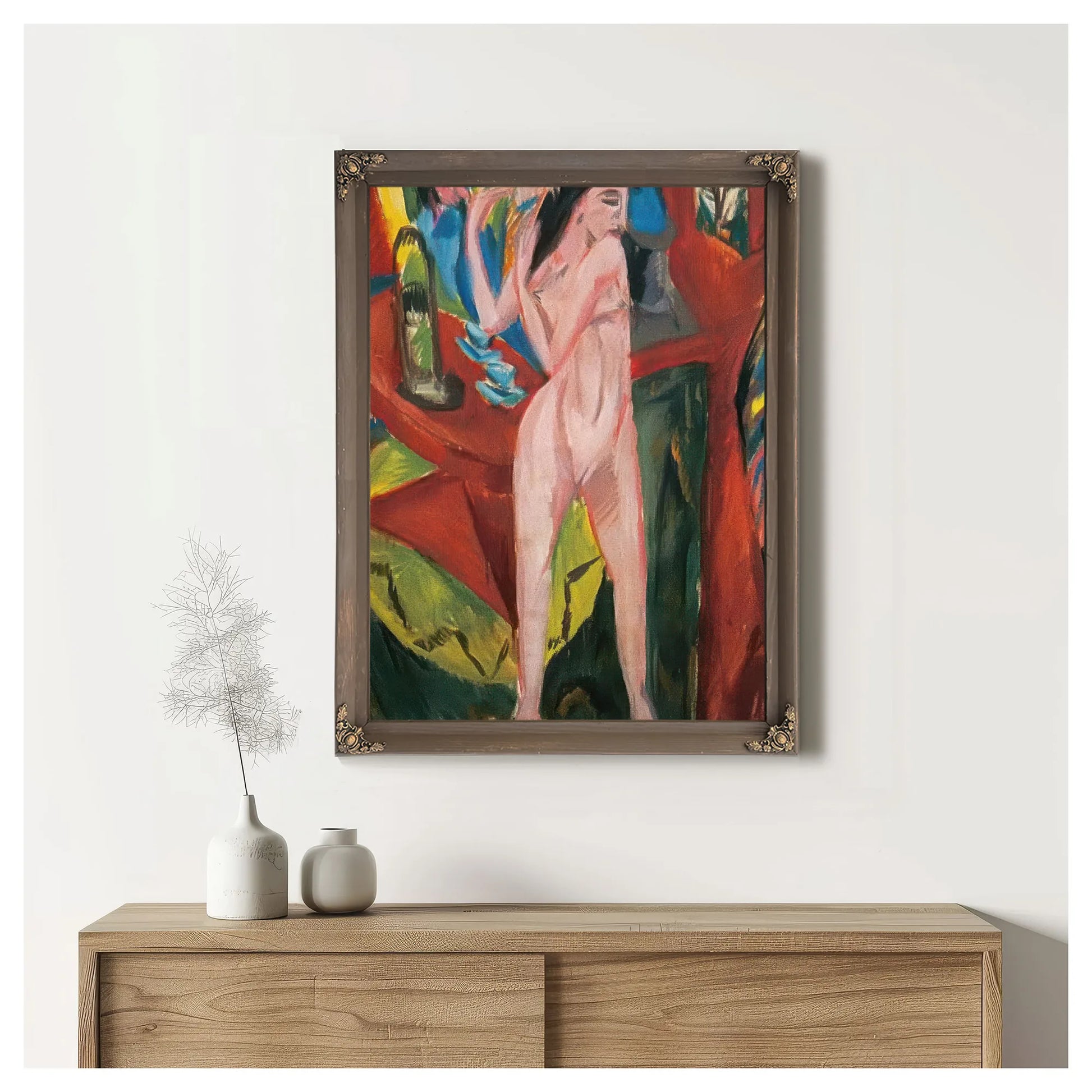 Nude Combing Herself By Ernst Ludwig Kirchner Fine Art Print