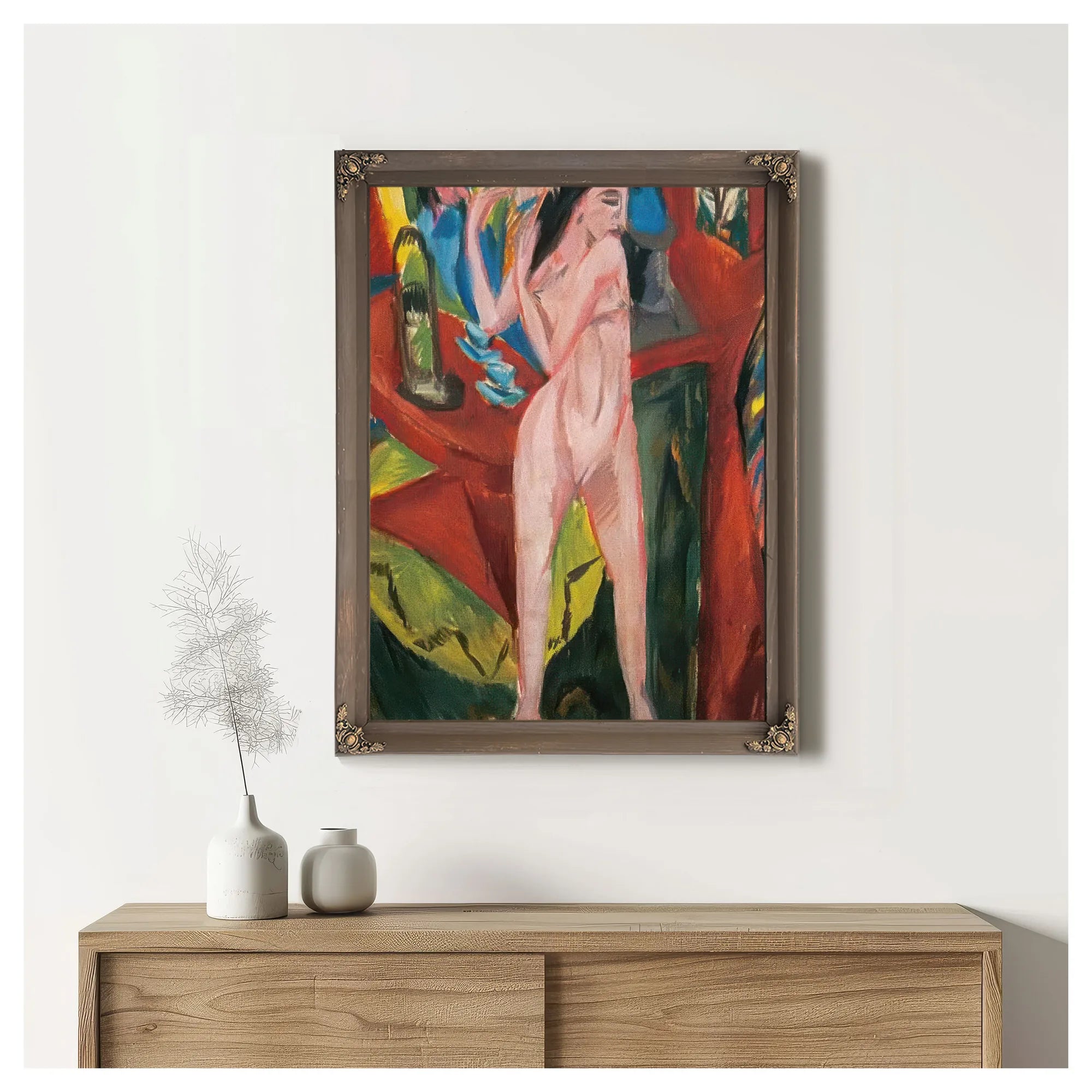 Nude Combing Herself By Ernst Ludwig Kirchner Fine Art Print