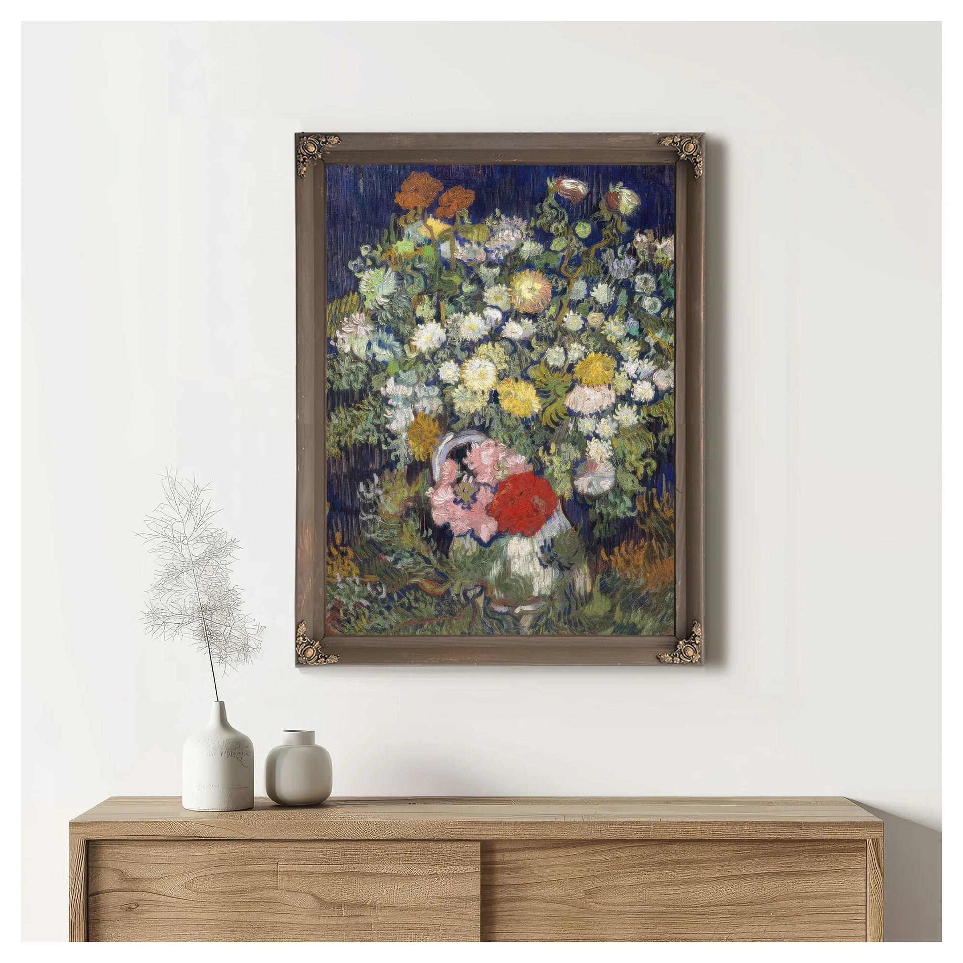 Bouquet Of Flowers In A Vase By Vincent Van Gogh Fine Art Print