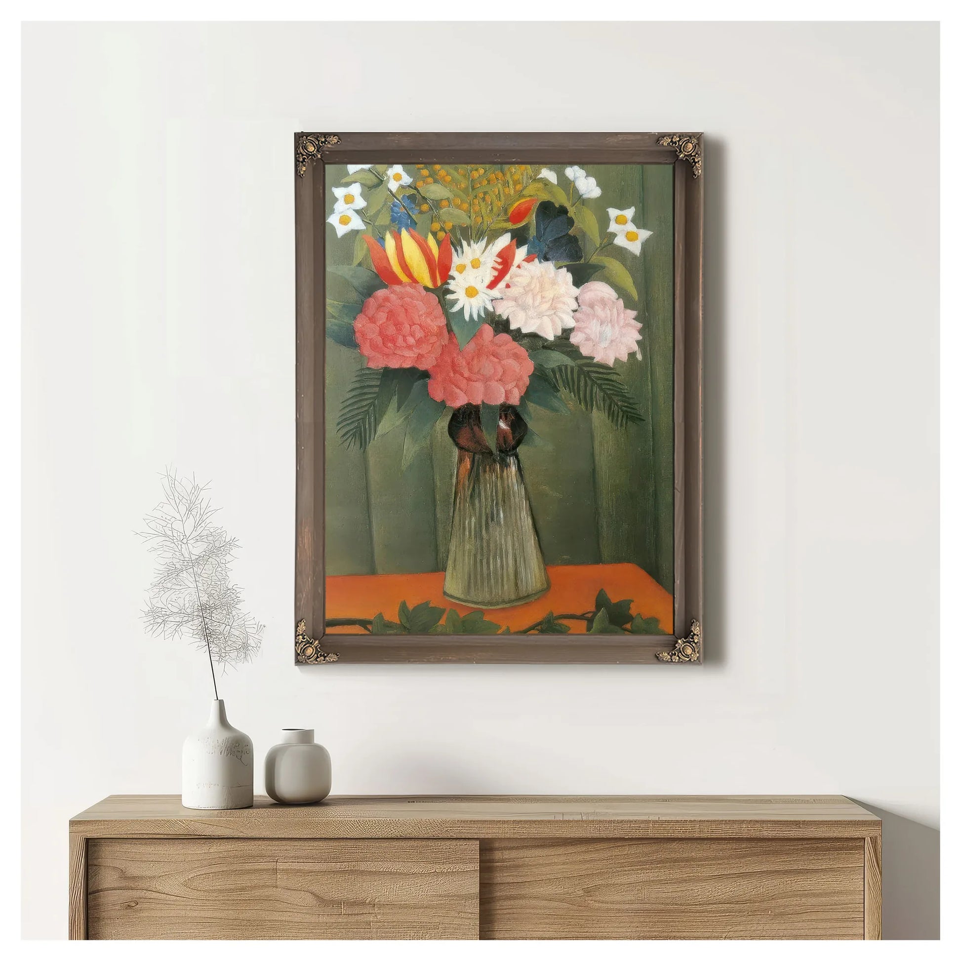 Flower In A Vase 1909 Bouquet De Fleurs By Henri Rousseau Fine Art Print