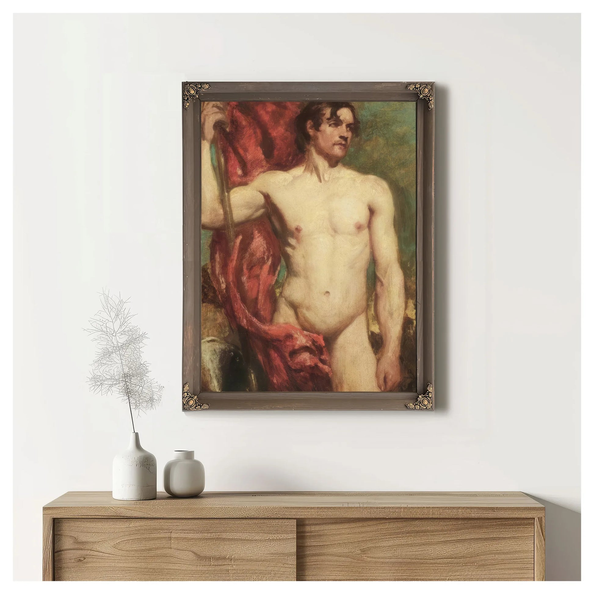 Academic Study Of A Male Nude As A Standard Bearer By William Etty Fine Art Print