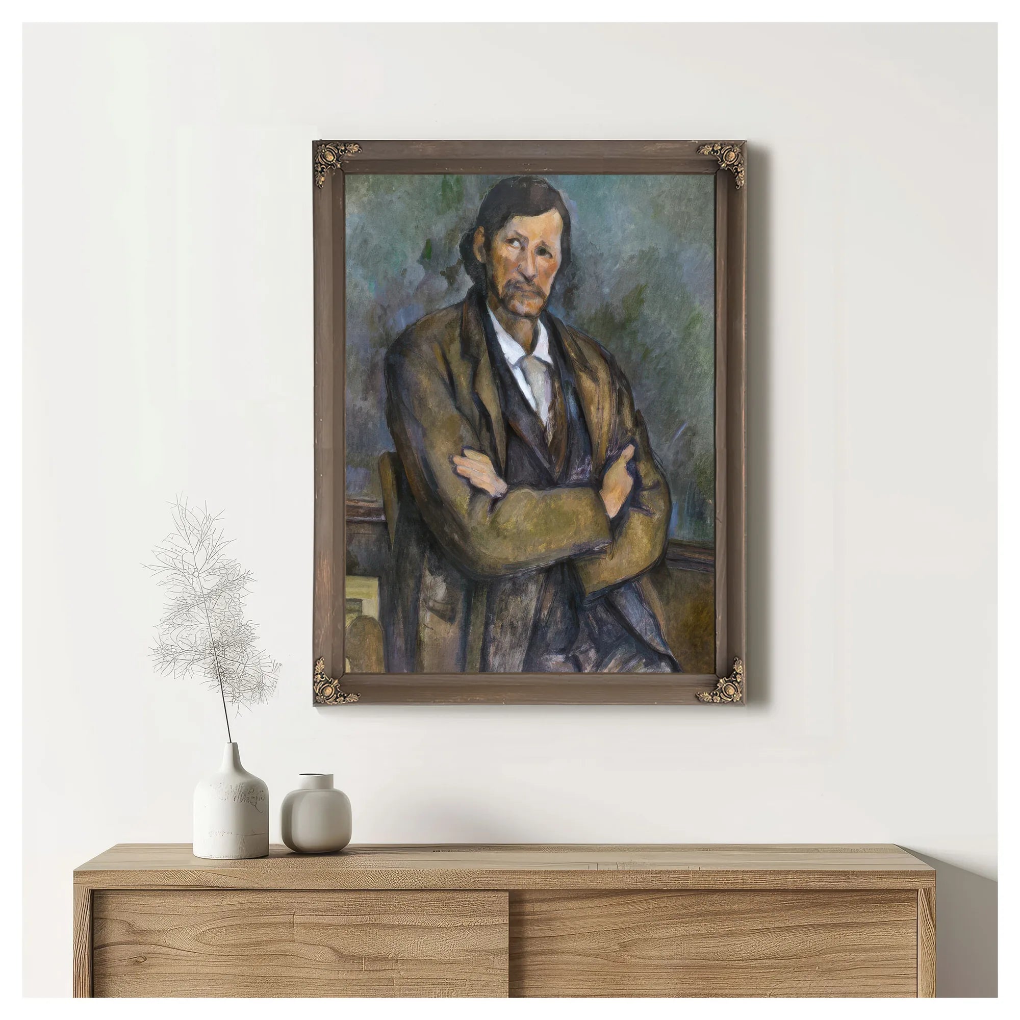 Man With Crossed Arms By Paul Cezanne Fine Art Print