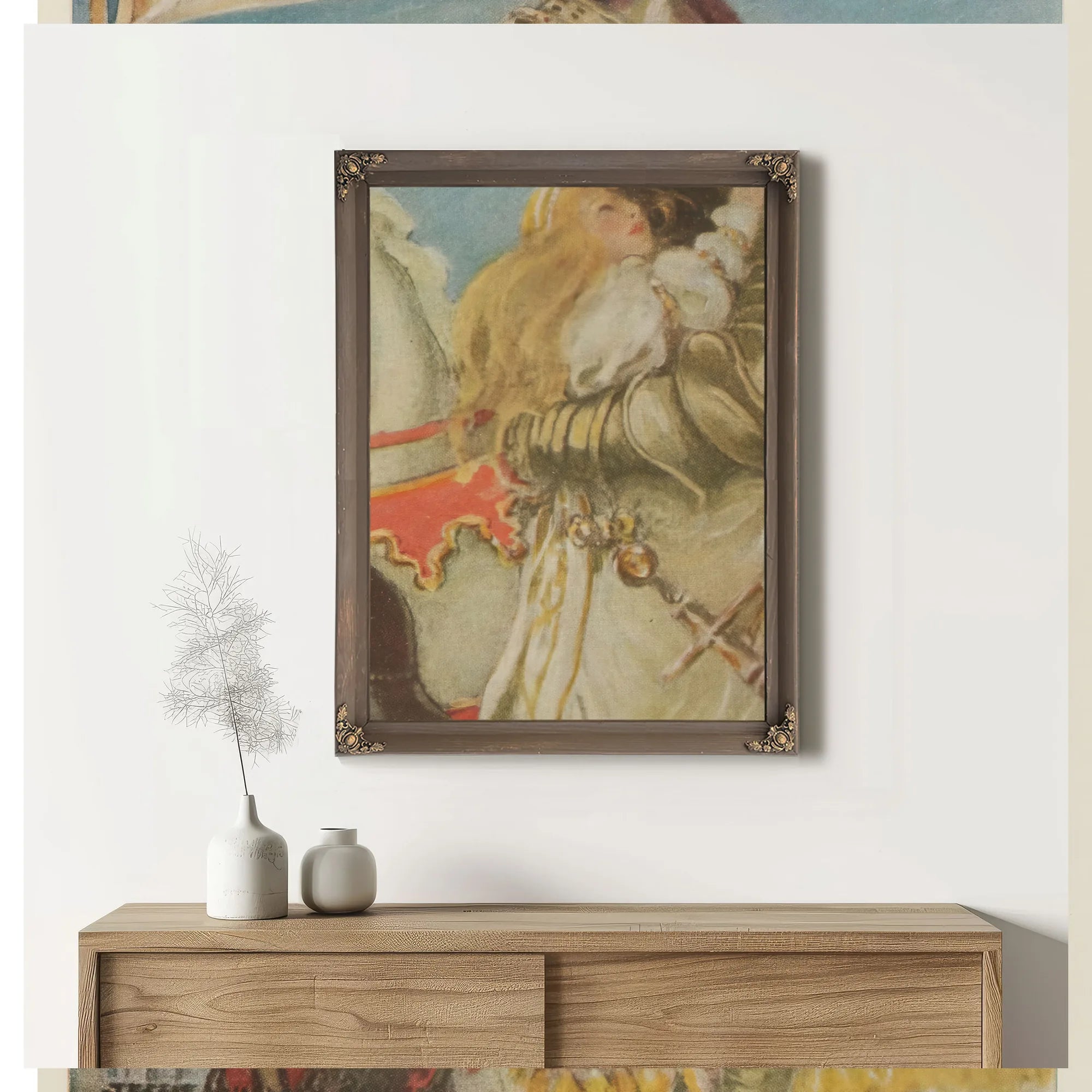 In An Instant She Was On The Saddle And Clasped In His Great Strong Arms by Jessie Willcox Smith Fine Art Print