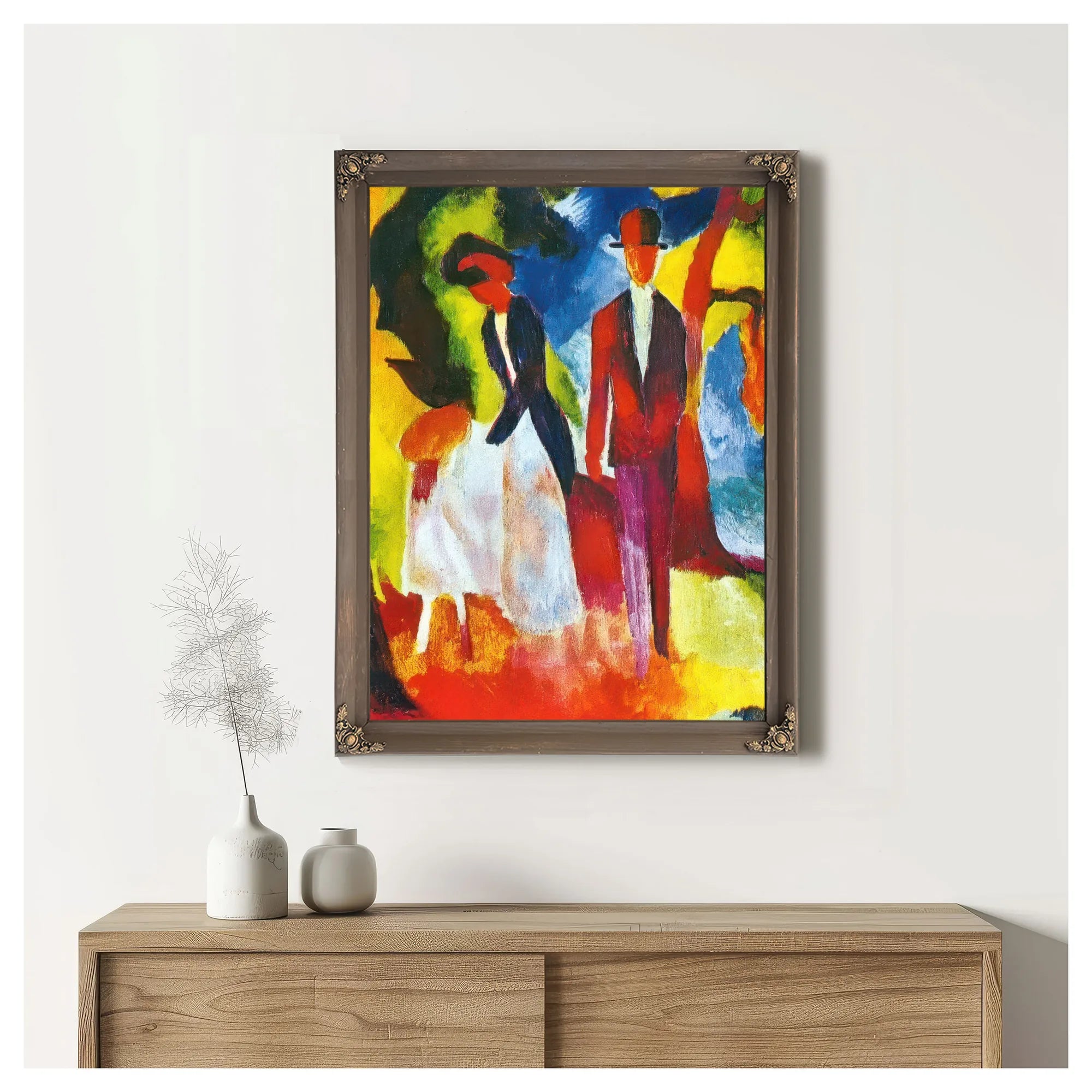 People At The Blue Lake By August Macke Fine Art Print