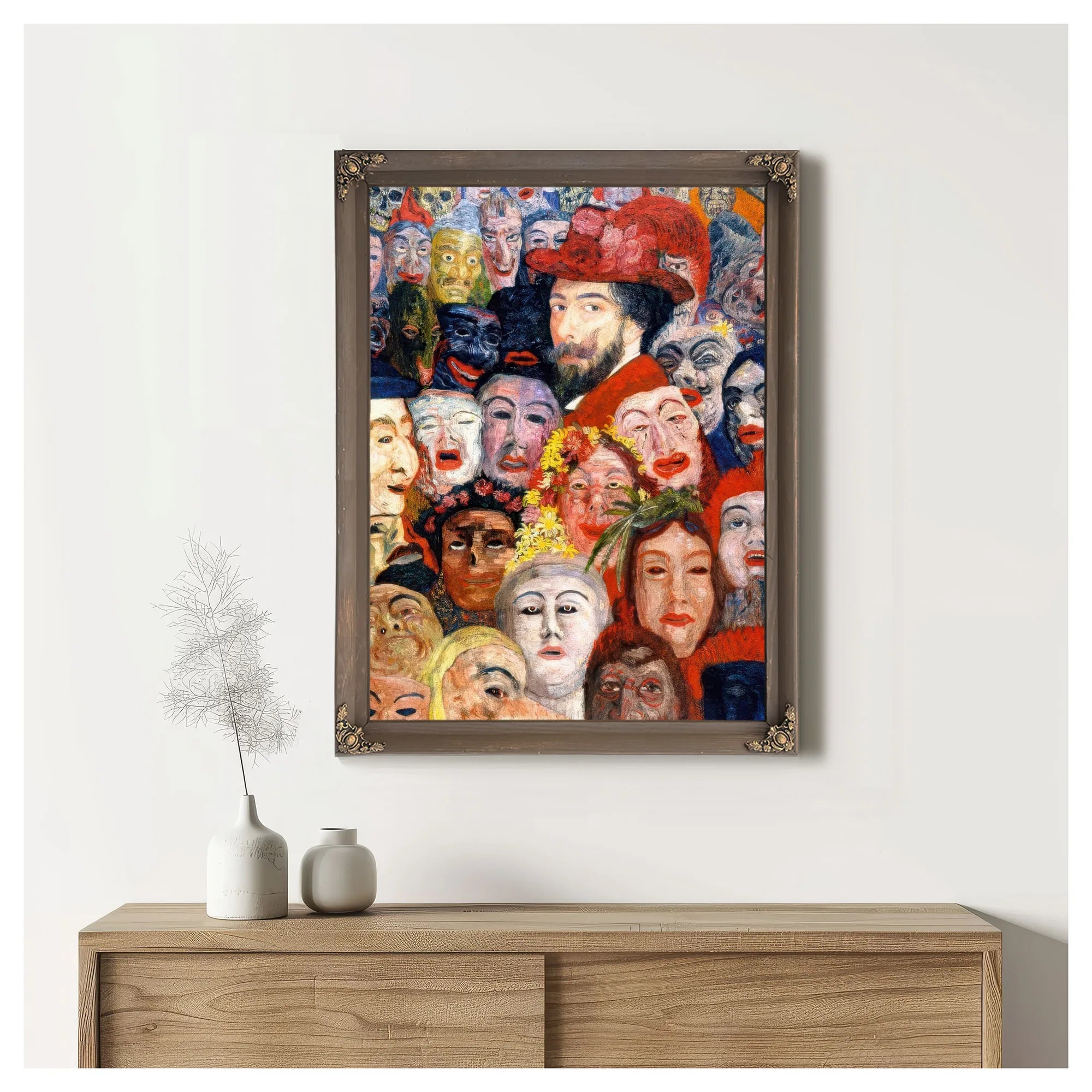 Self Portrait With Masks1 By James Ensor Fine Art Print