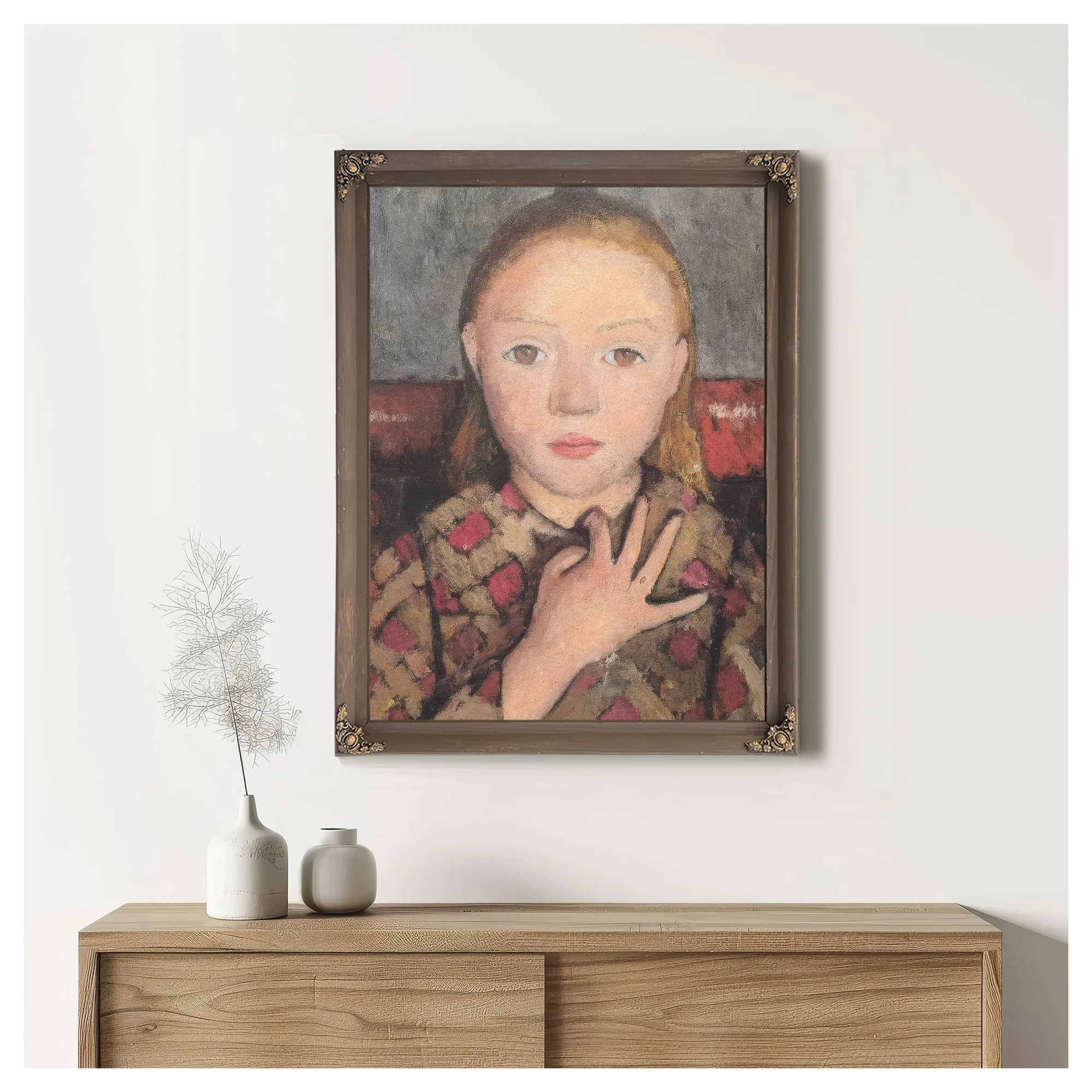 Portrait Of A Girl By Paula Modersohn Becker Fine Art Print