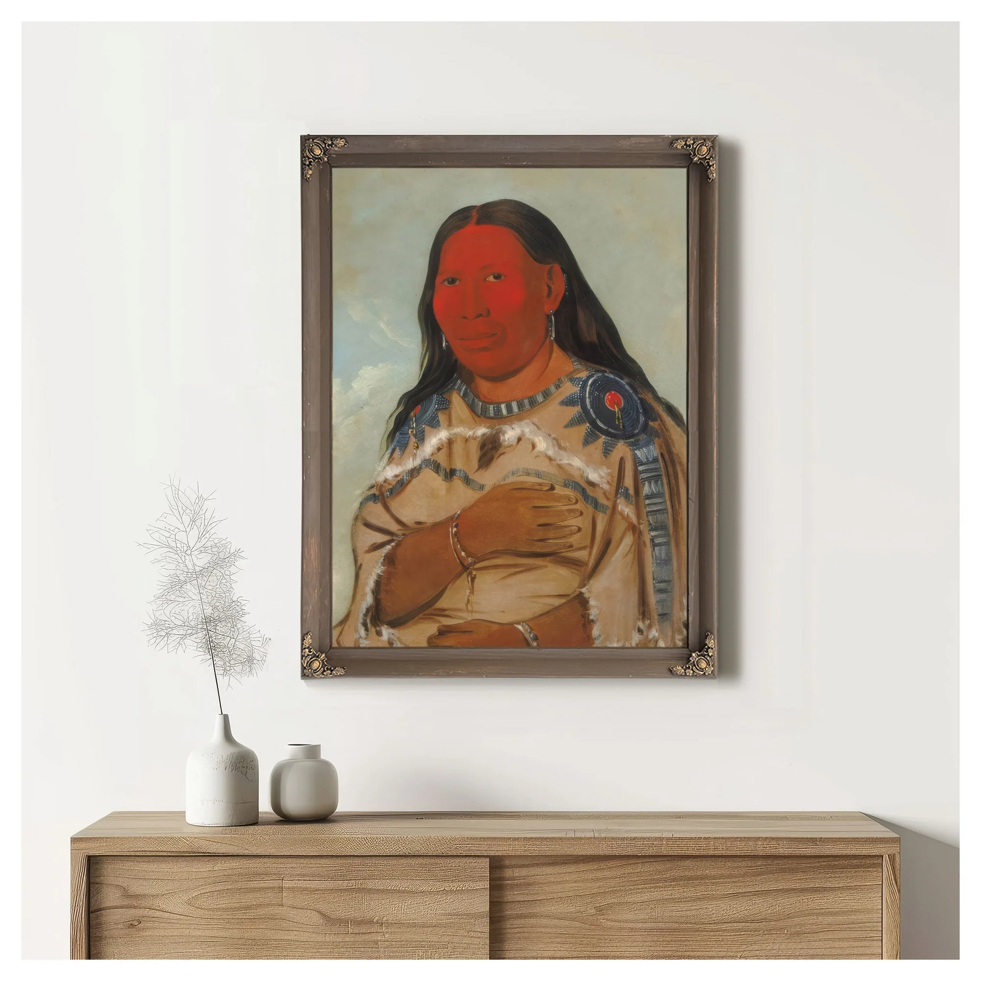 Wife Of Two Crows By George Catlin Fine Art Print