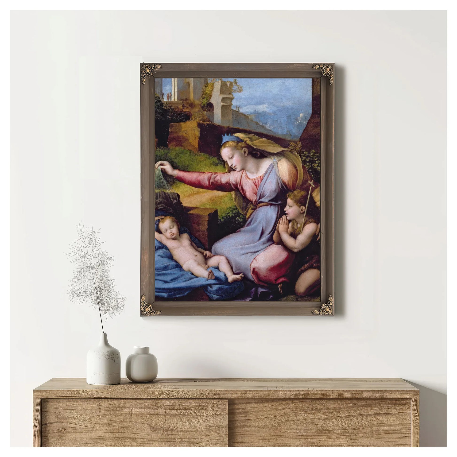 The Madonna Of The Blue Diadem Or The Madonna Of The Veil By Raphael Fine Art Print