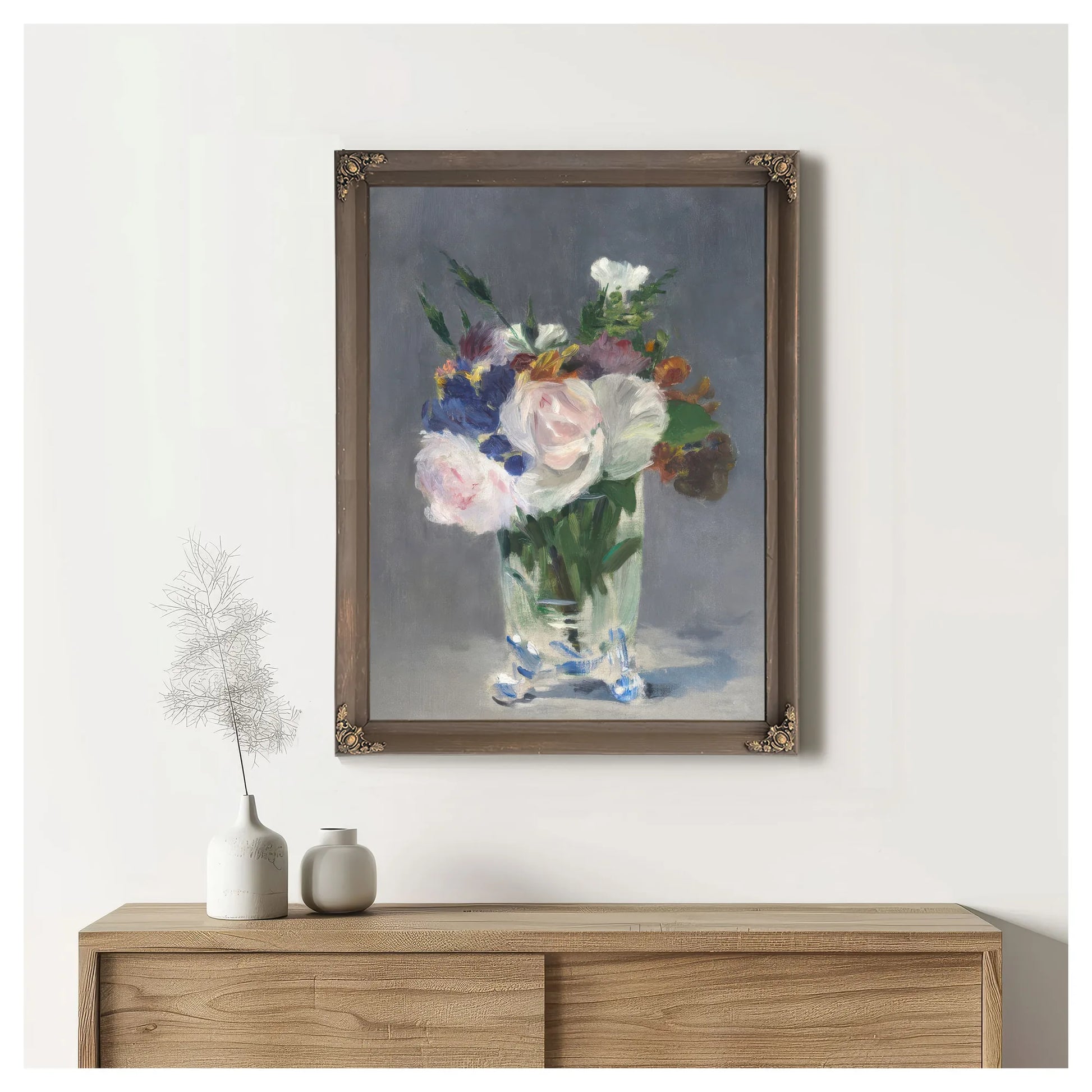 Flowers In A Crystal Vase By Edouard Manet Fine Art Print
