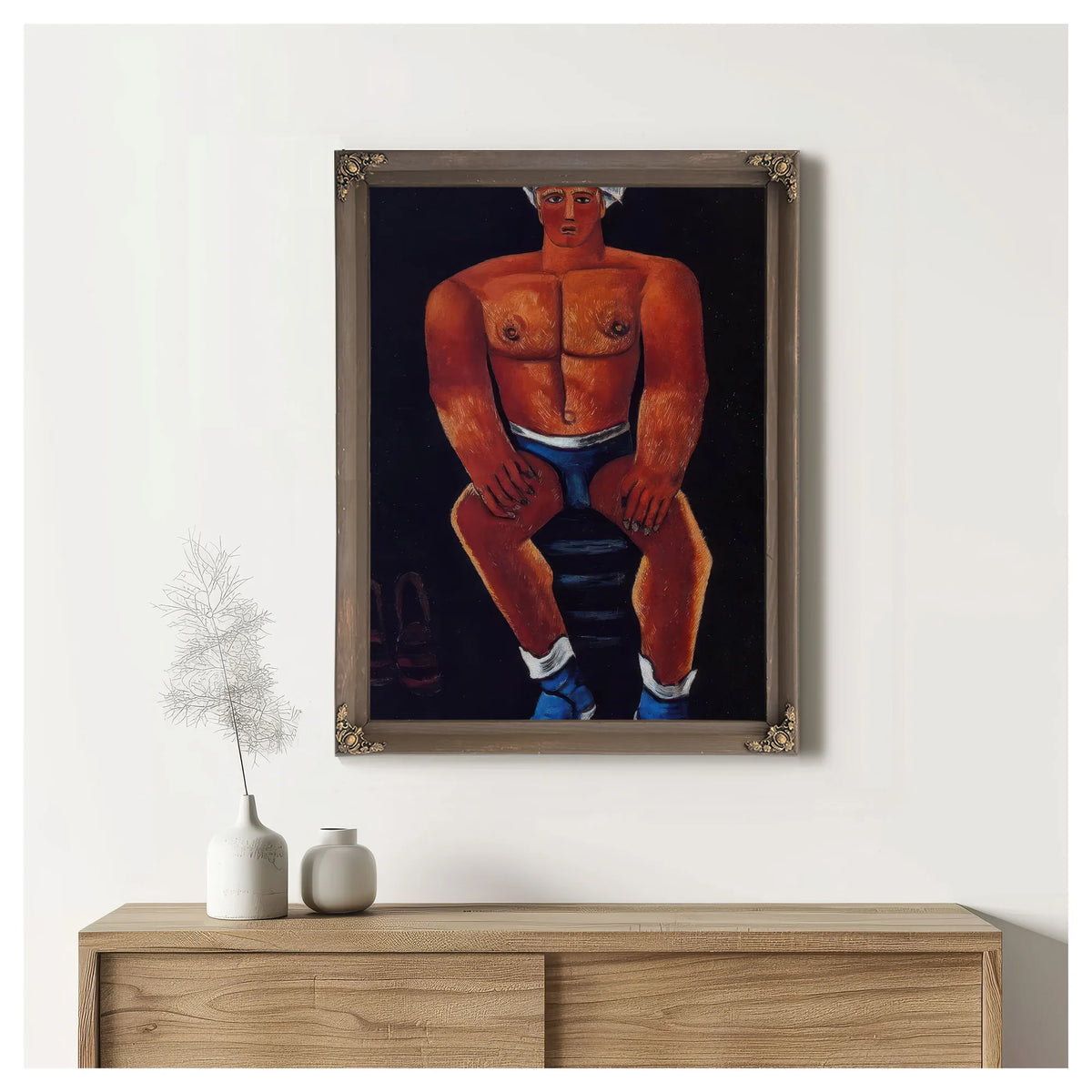 Flaming American Swim Champ By Marsden Hartley Fine Art Print