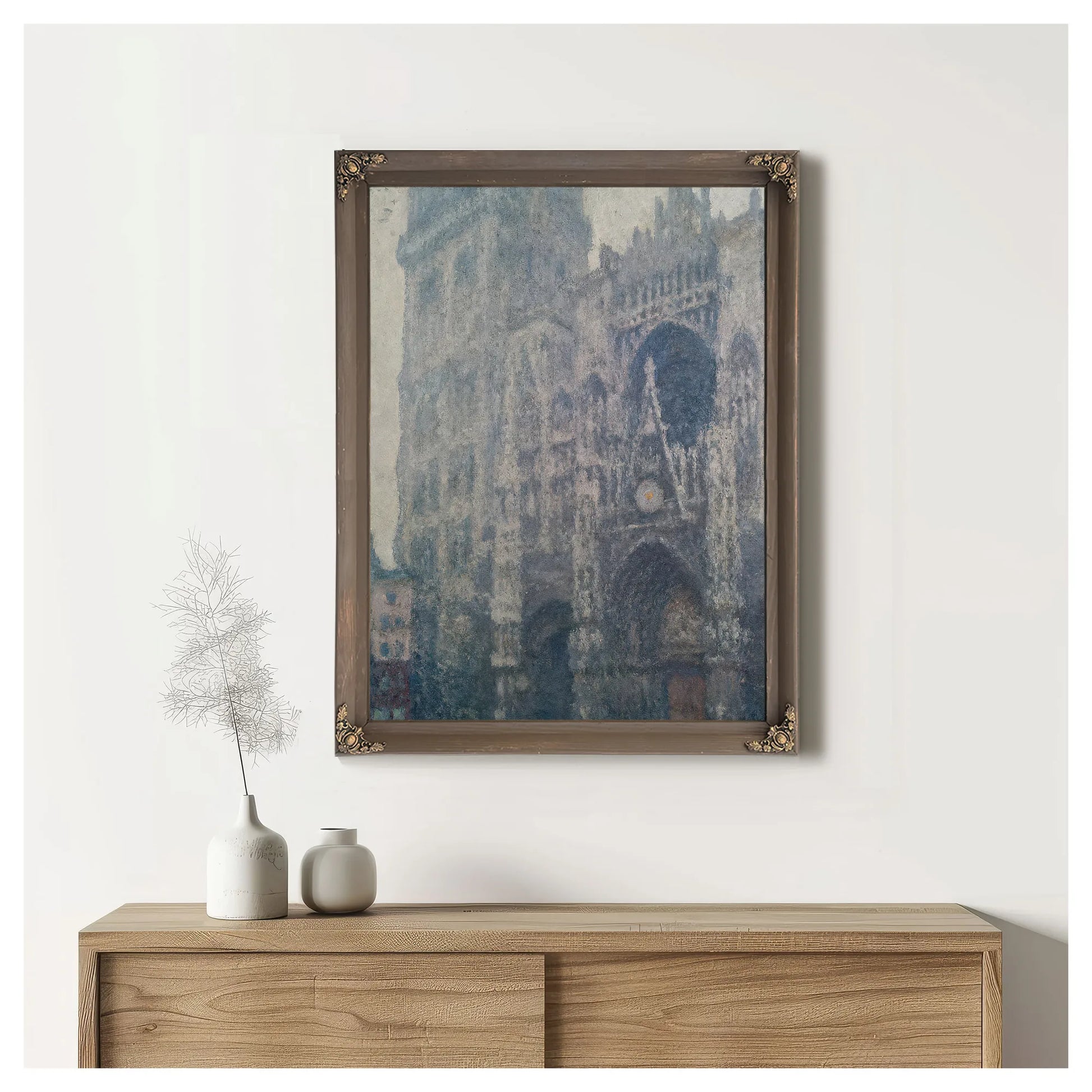 Rouen Cathedral, West Portal, Grey Weather By Claude Monet Fine Art Print