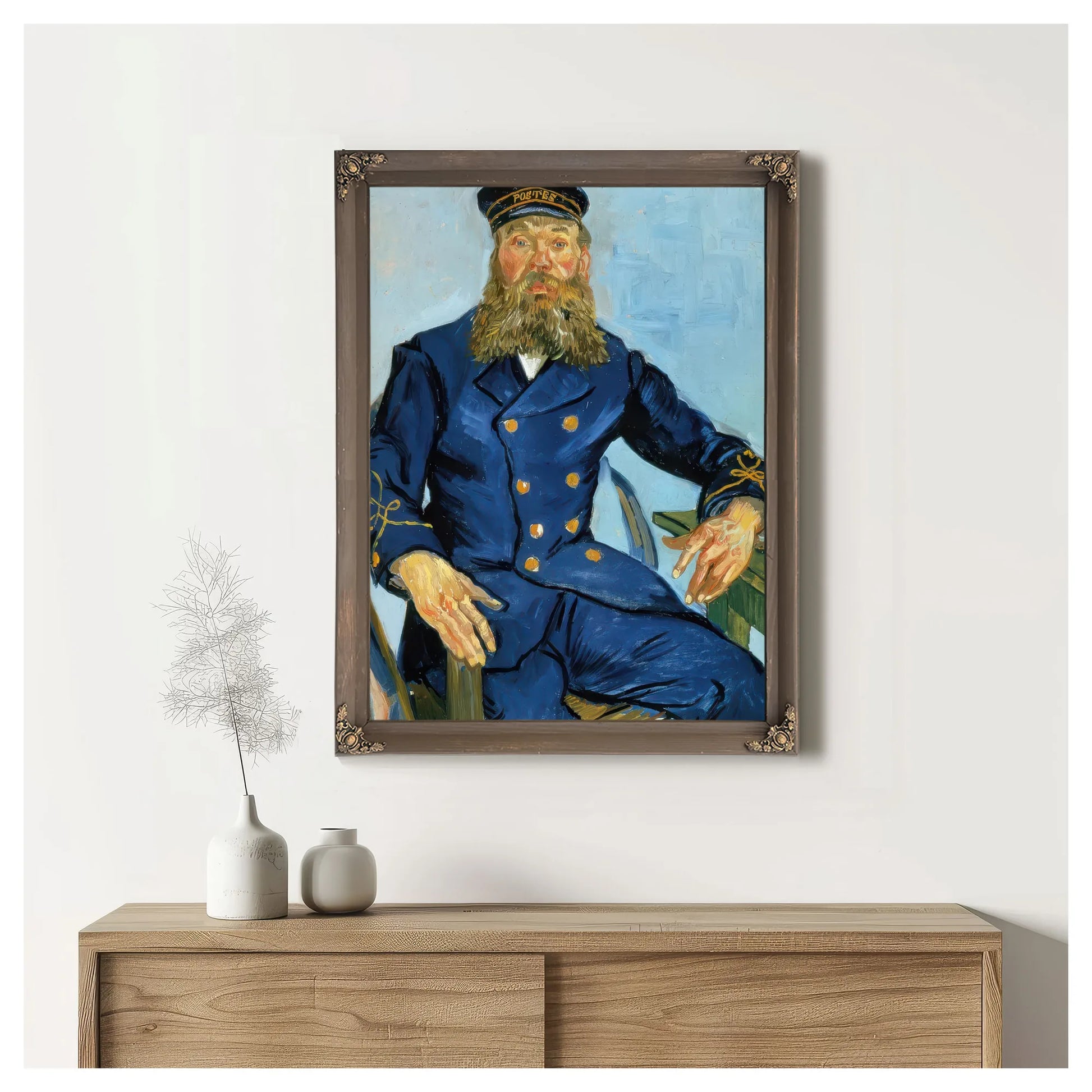 Portrait Of The Postman Joseph Roulin By Vincent Van Gogh Fine Art Print