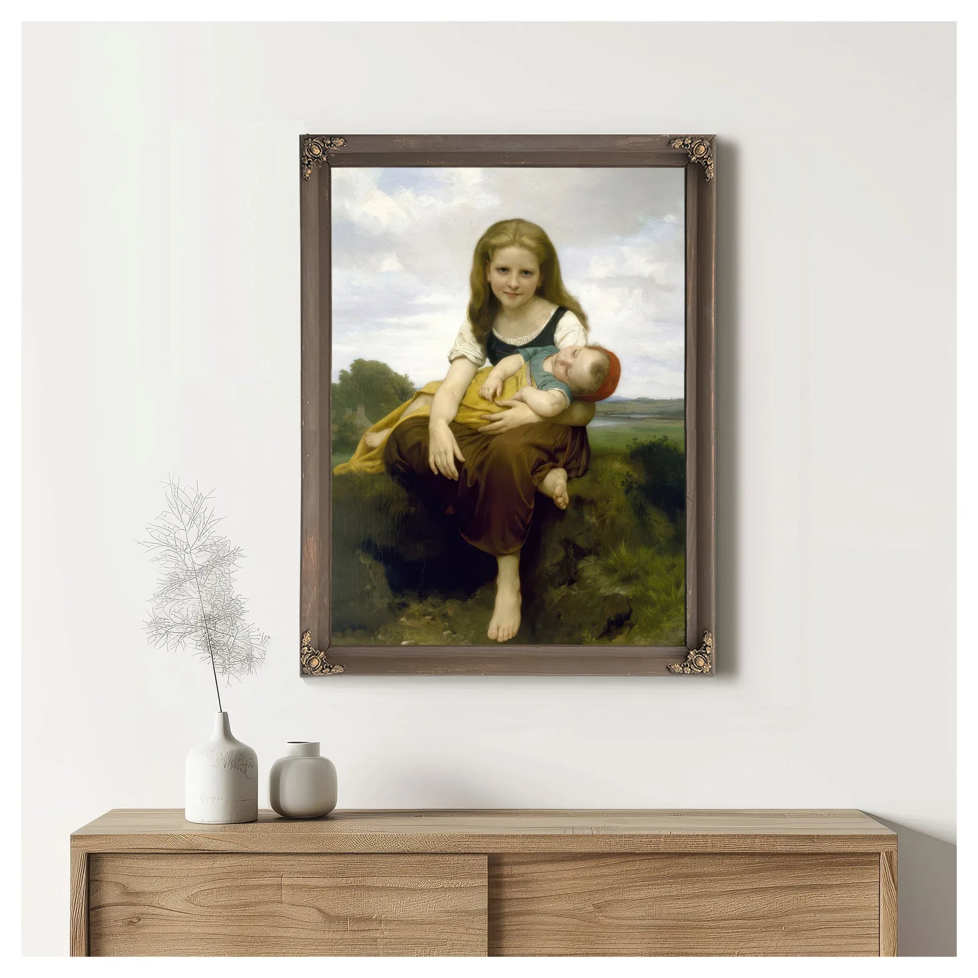 The Elder Sister By William Adolphe Bouguereau Fine Art Print