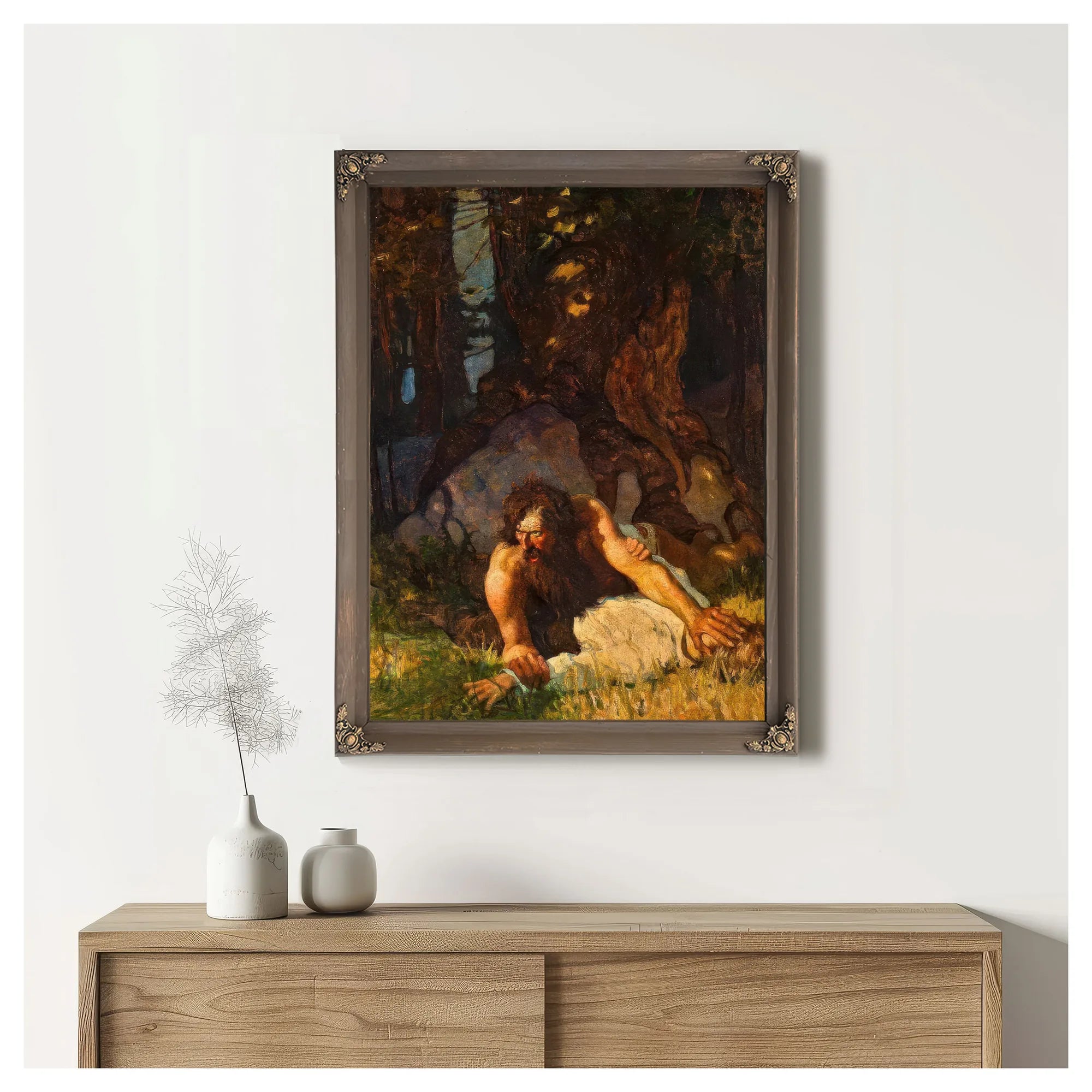 The Wild Man Of Tabor Island By NC Wyeth Fine Art Print