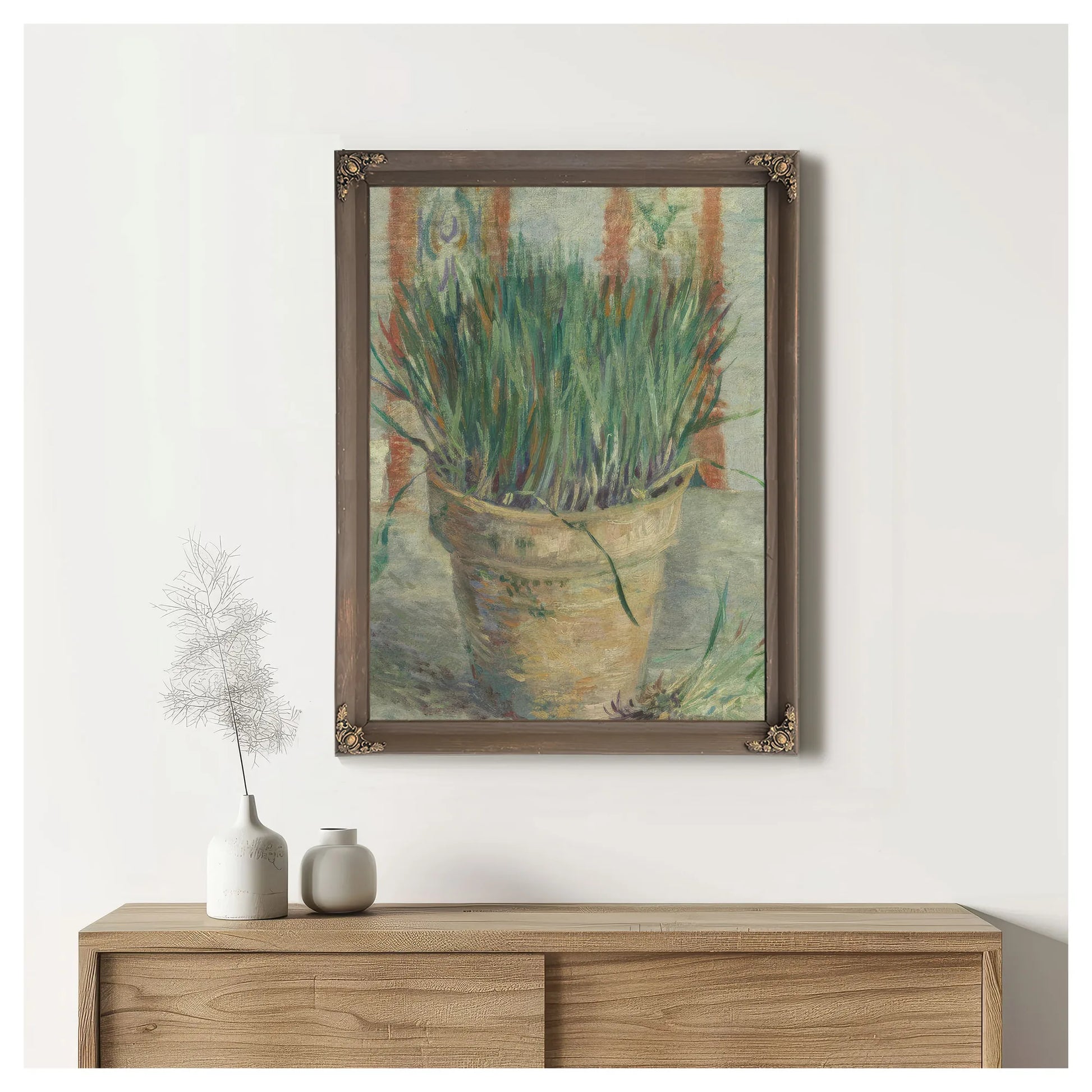 Flowerpot With Garlic Chives By Vincent Van Gogh Fine Art Print