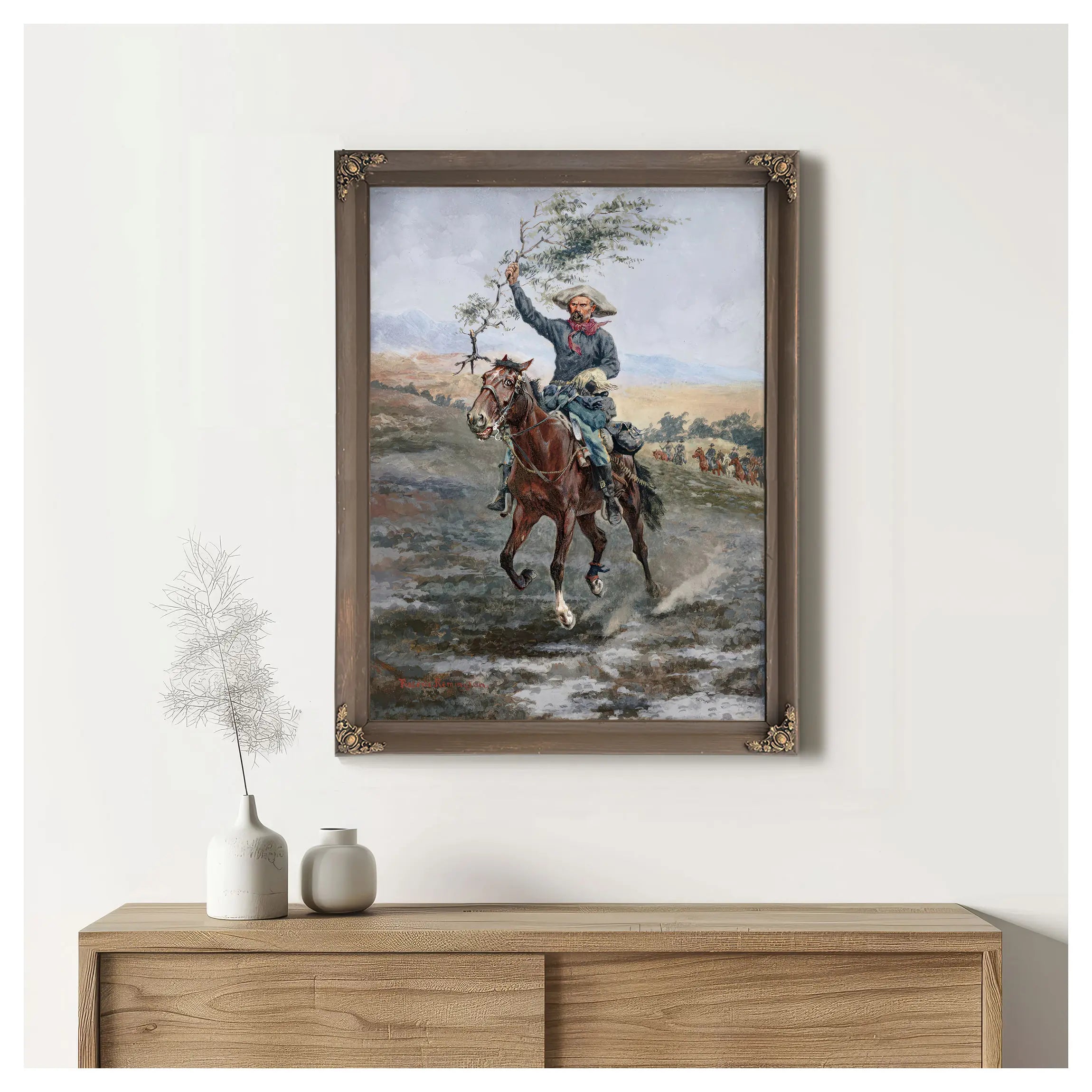The Flag Of Truce In The Indian War  by Frederic Remington