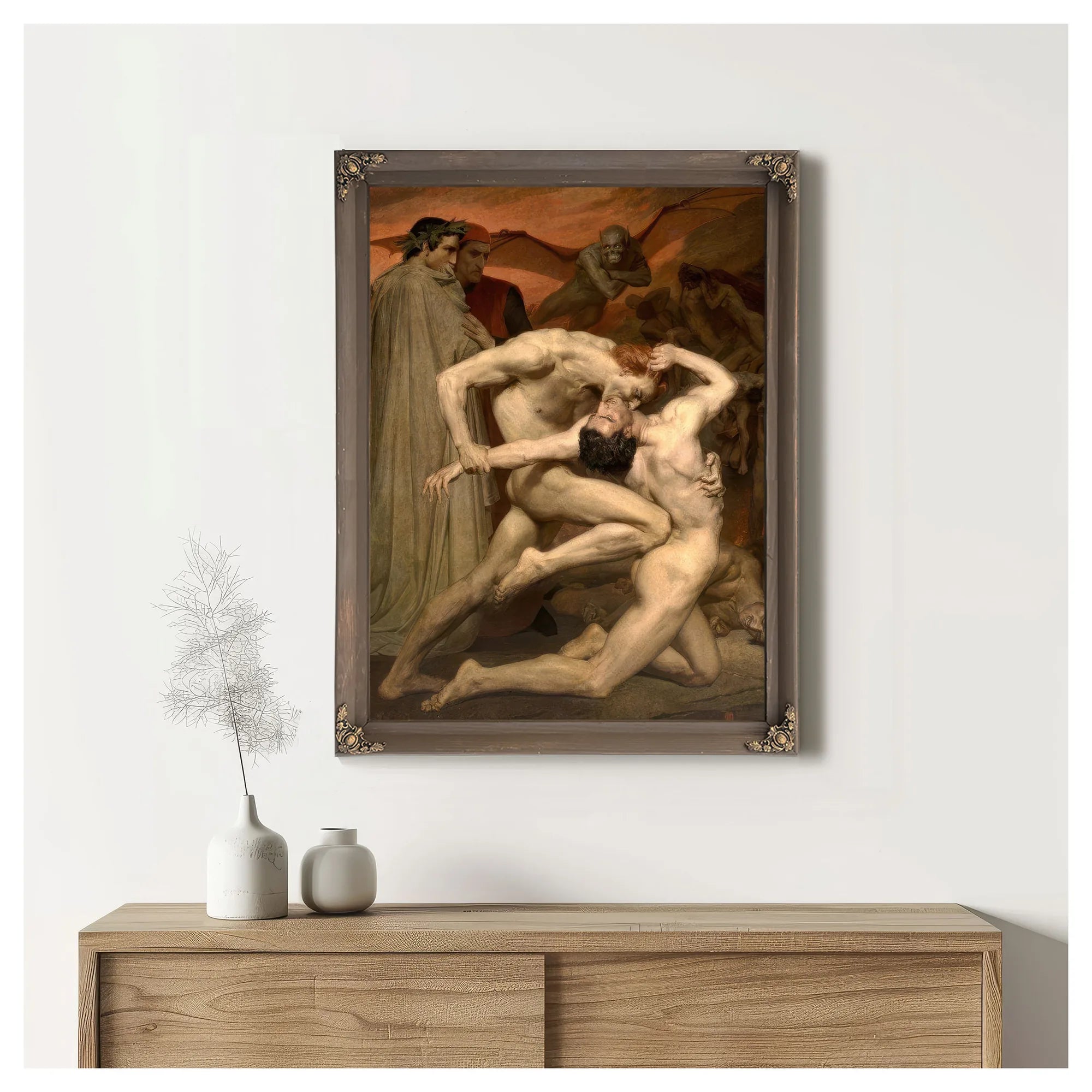 Dante And Virgil In Hell 1850 By William Adolphe Bouguereau Fine Art Print
