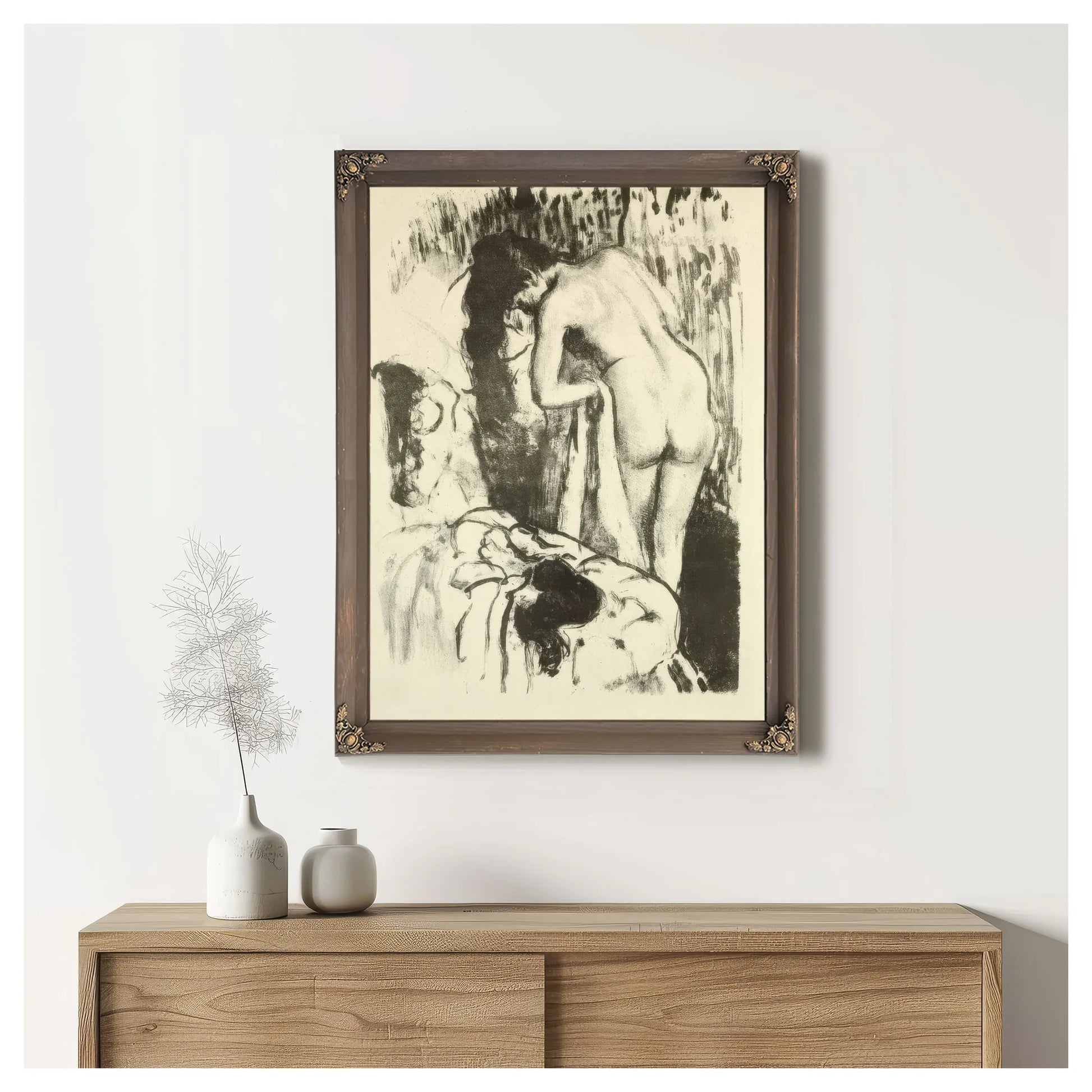 Nude Woman, Standing, Drying Herself By Edgar Degas Fine Art Print