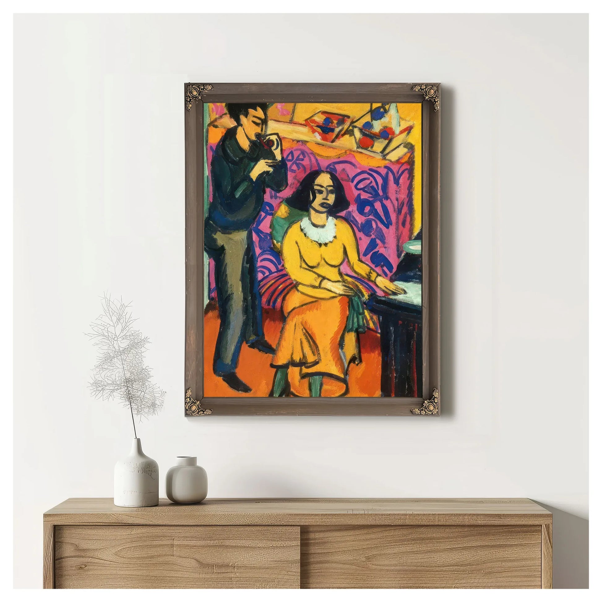 Otto And Maschka Mueller In The Studio By Ernst Ludwig Kirchner Fine Art Print