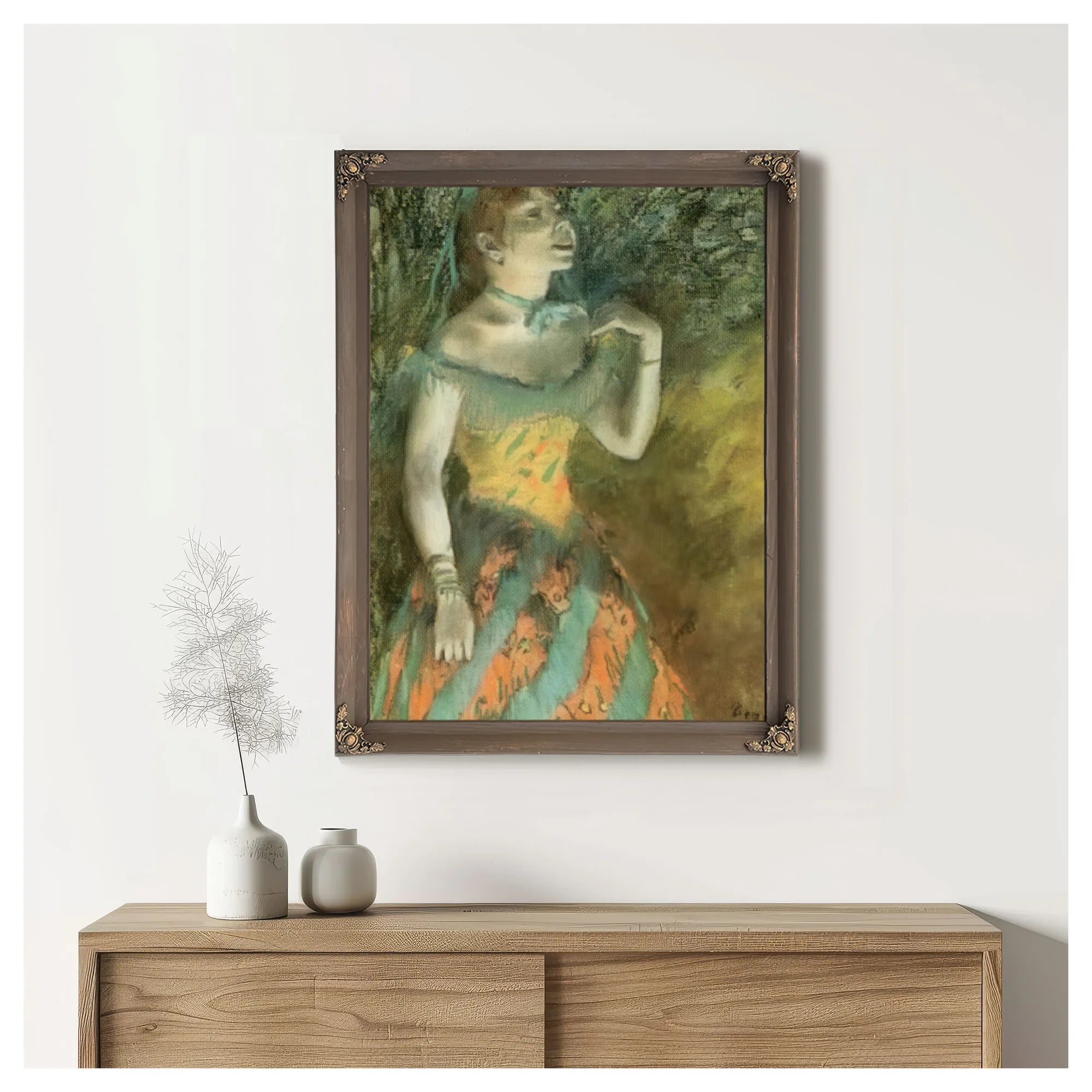 The Green Singer By Edgar Degas Fine Art Print