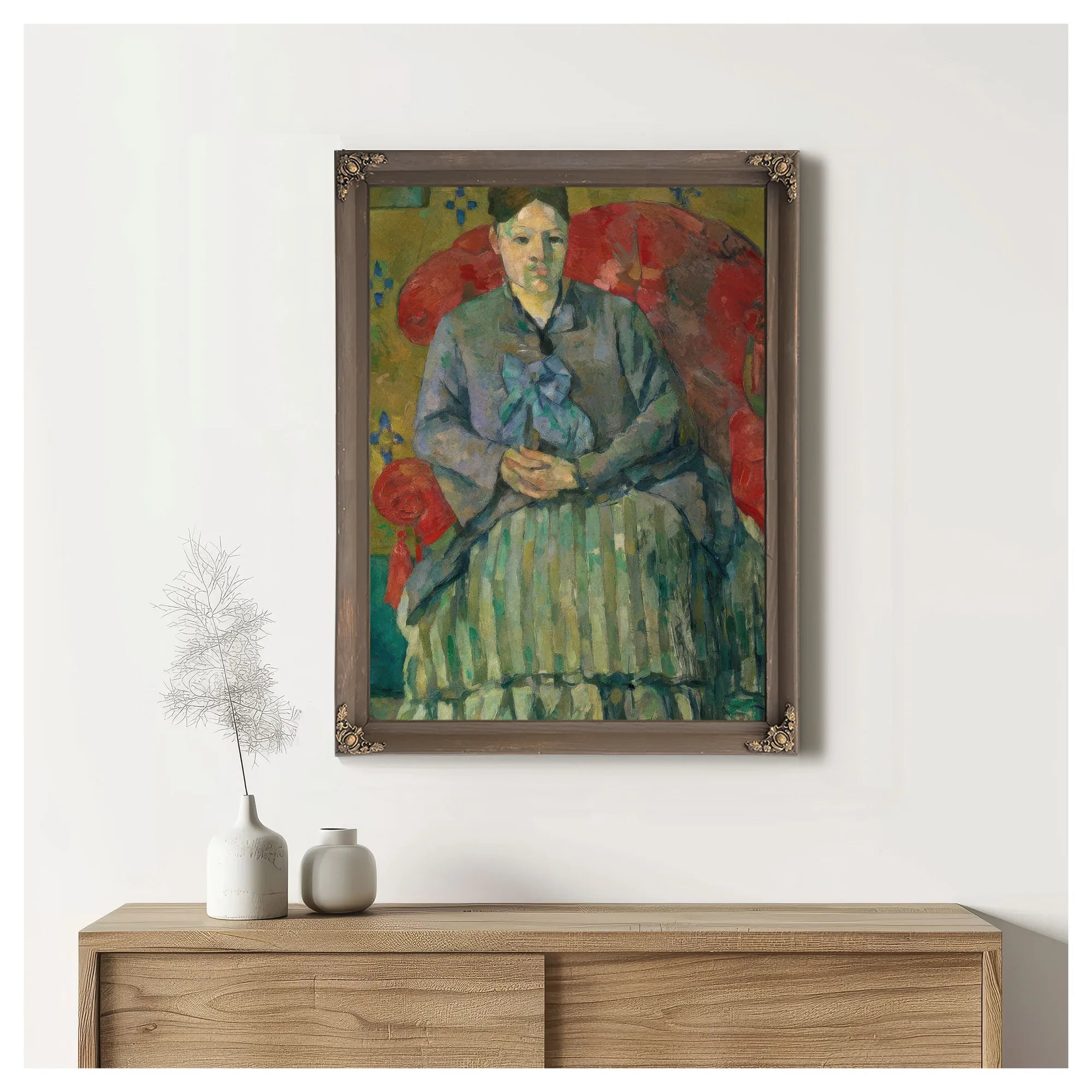 Madame Cezanne In A Red Armchair By Paul Cezanne Fine Art Print