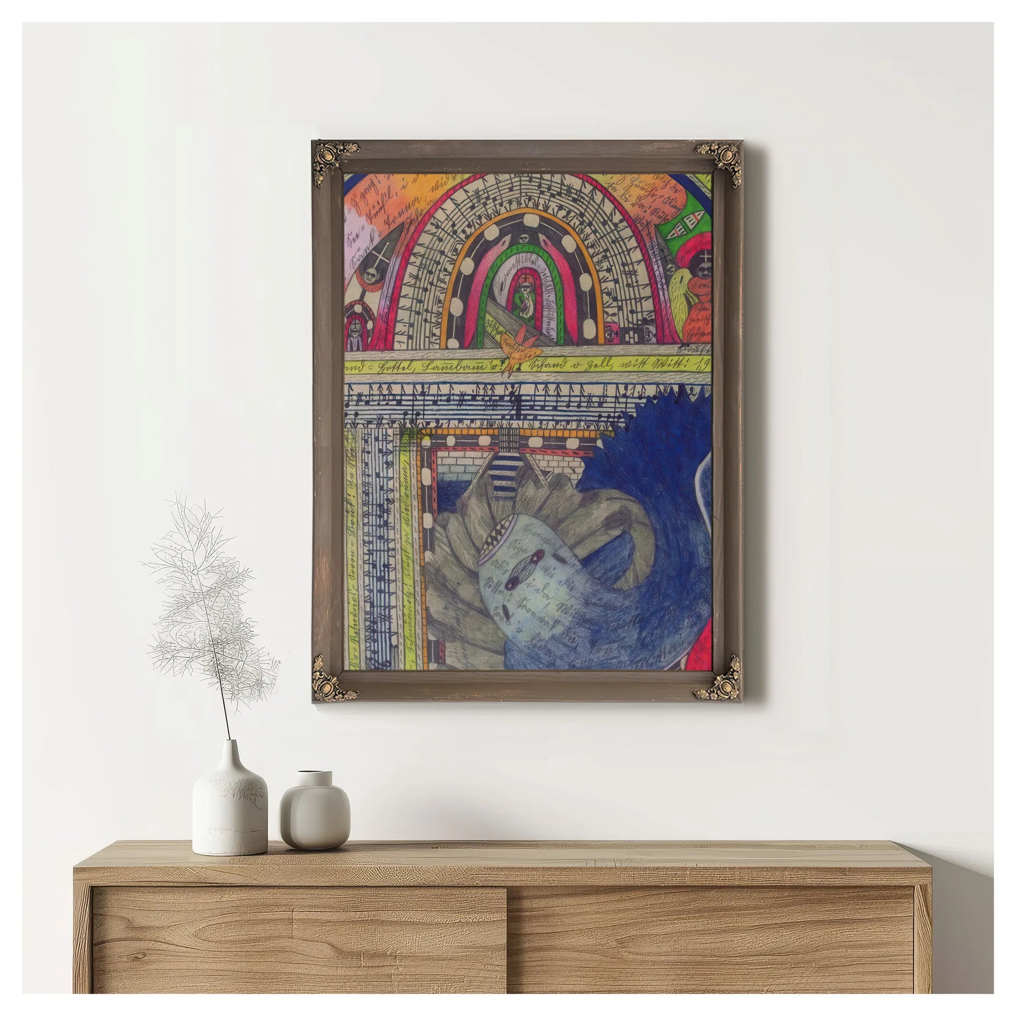 Gourmet Food Store Feeding The Fishes 1911 By Adolf Wolfli Fine Art Print