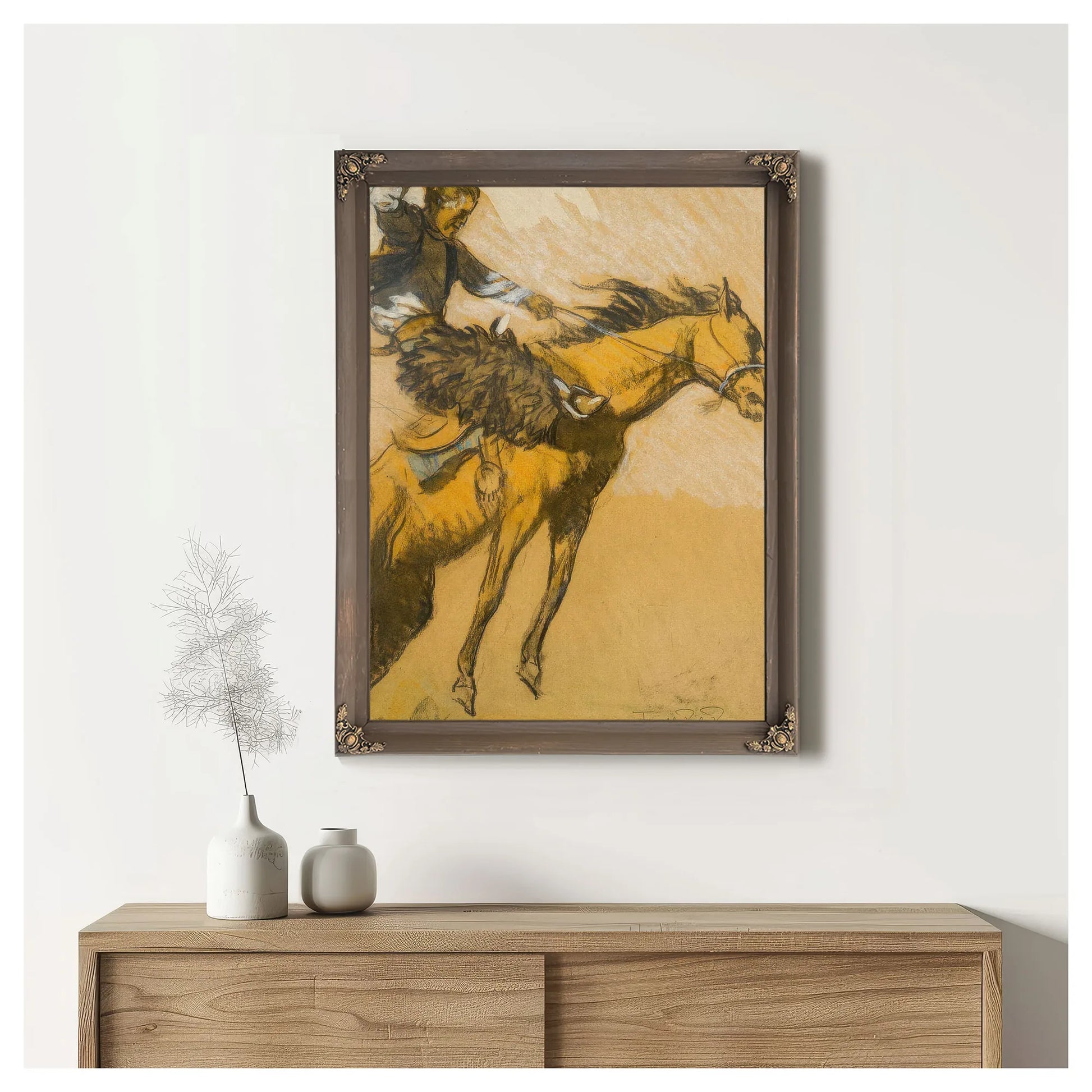 Cowboy On A Bucking Horse (To Old Dad Duncan) By Maynard Dixon Fine Art Print